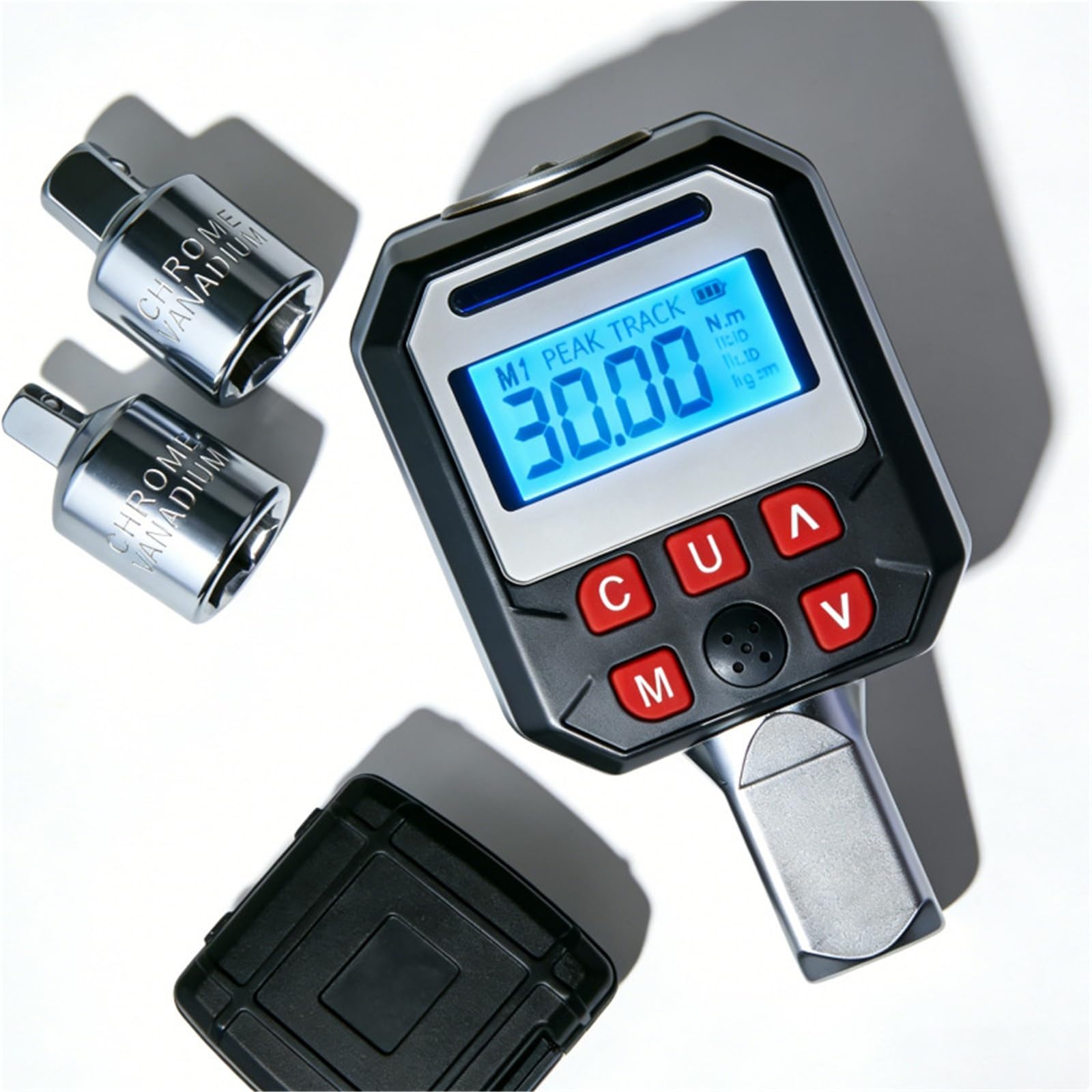 Merhovo 10-200N.m Digital Torque Tester, Digital Torque Adapter Set 1/2" Drive, ±2% Accuracy, Peak/Trace Modes(10-200N.m)