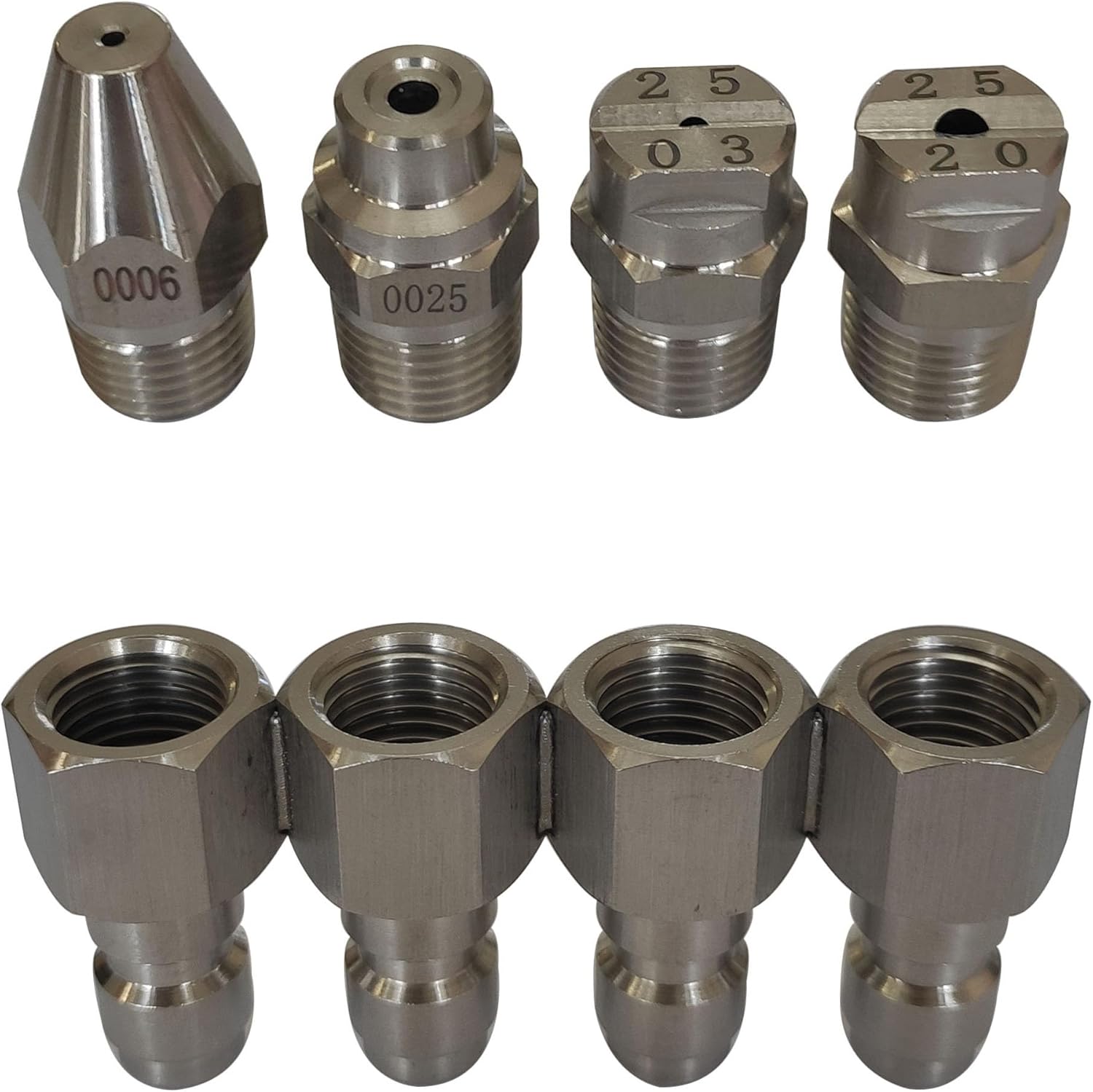2.5 GPM Pressure Washer Nozzle,Jrod Tip Water Soft Wash Nozzle,J Rod 4 Way Washing Tip Holder,1/4" Quick Connect 0° 25°