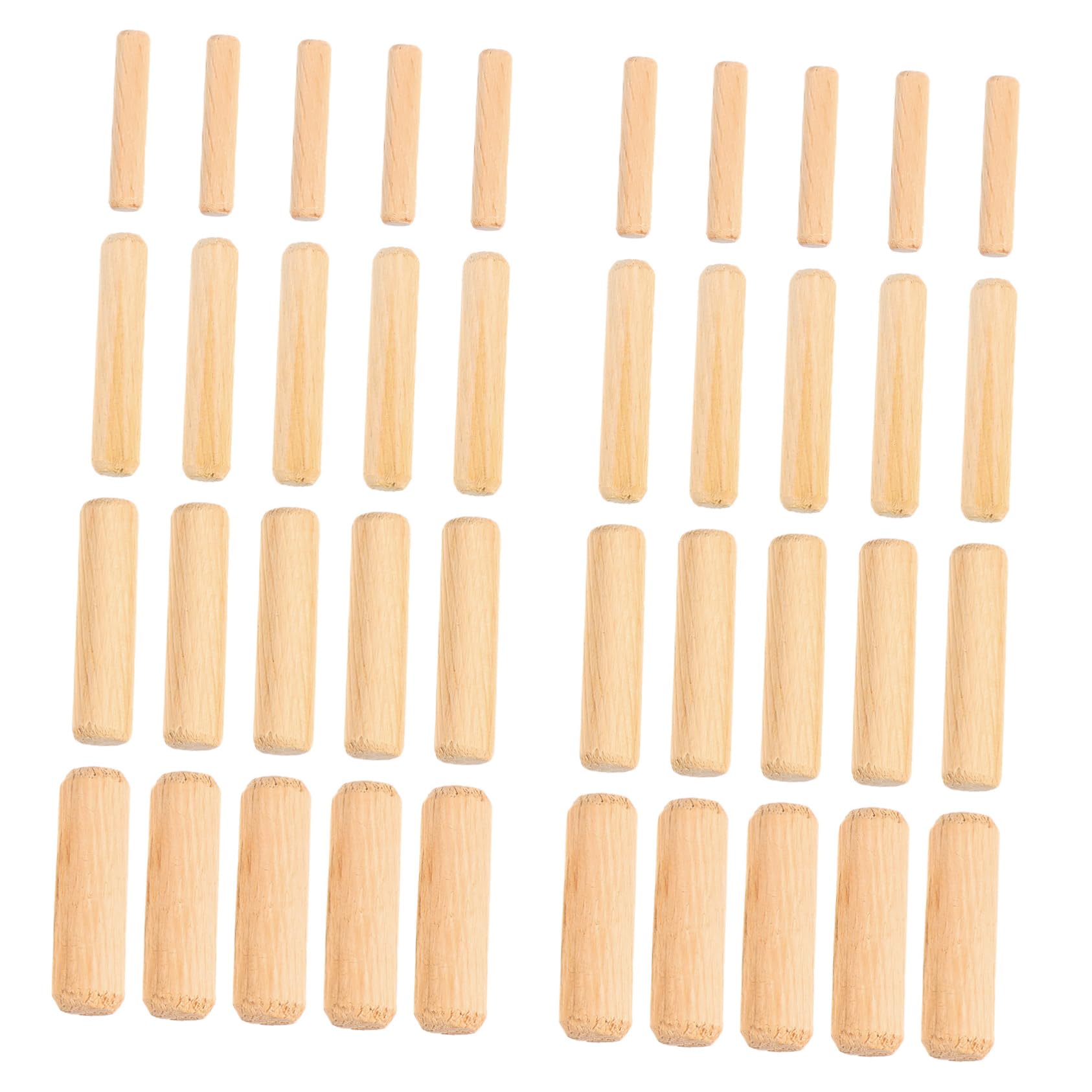 Cabilock Wooden Dowel Rod Connectors 500 Pcs Hardwood Fluted Beveled for Furniture Assembly