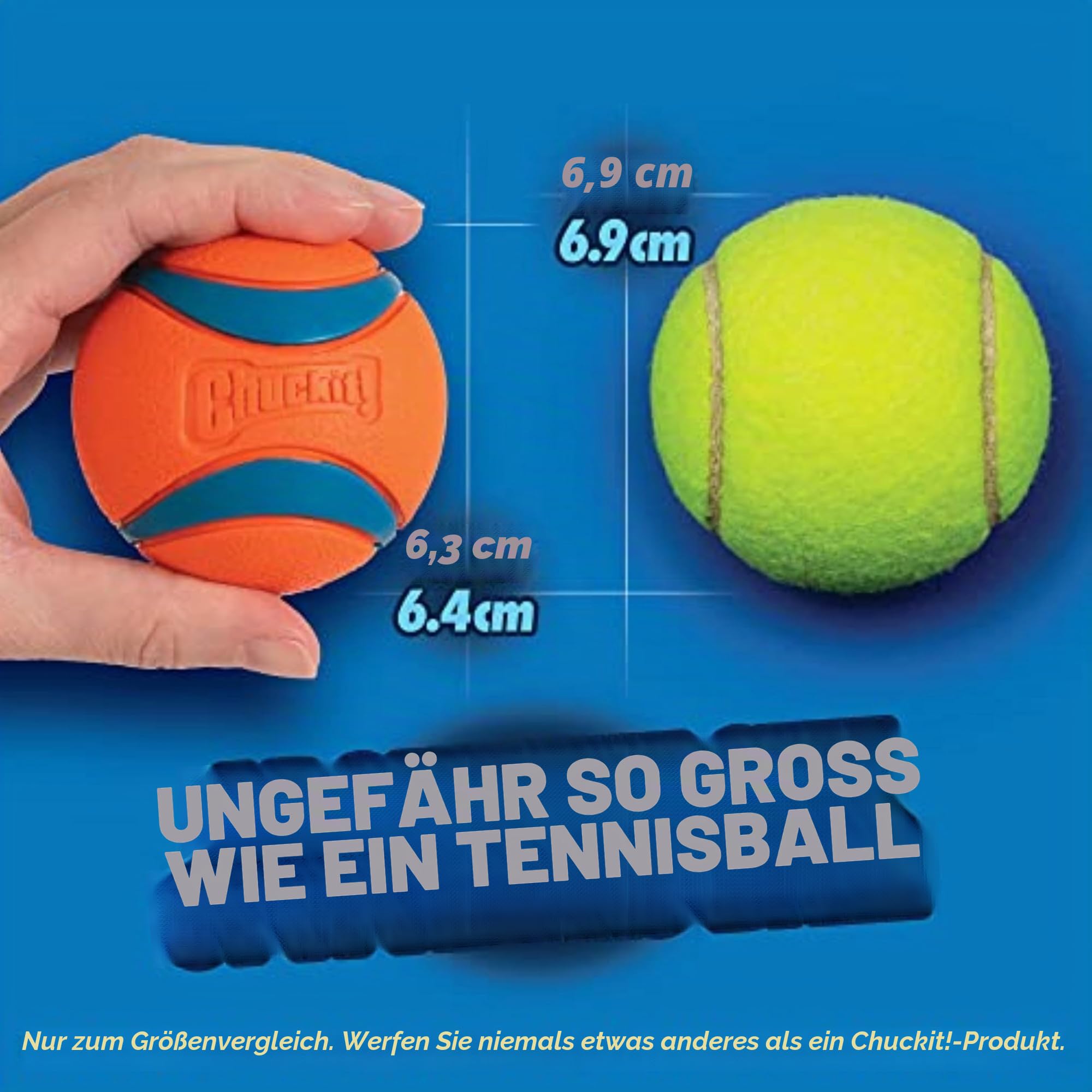Chuckit! Ultra Ball Hundespielzeug, Eimer, langlebiger Gummi-Hundeball und Eimer, hohe Sprungkraft, schwimmend, Chuck It Launcher, kompatible Spielzeugbälle für Hunde mit Tragetasche, 8 Stück,
