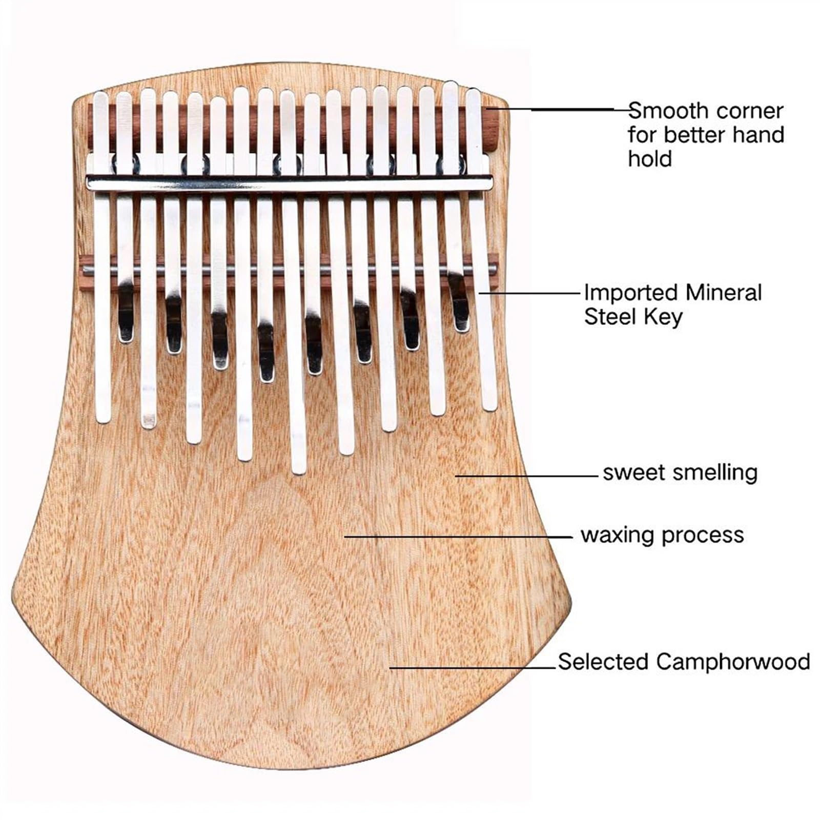 Piano De Pulgar Kalimba Kalimba En Tono C Kalimba De Madera De Alcanfor Sólida De 17 Teclas Con Instrucciones Y Martillo De Afinación Piano De Pulgar Portátil