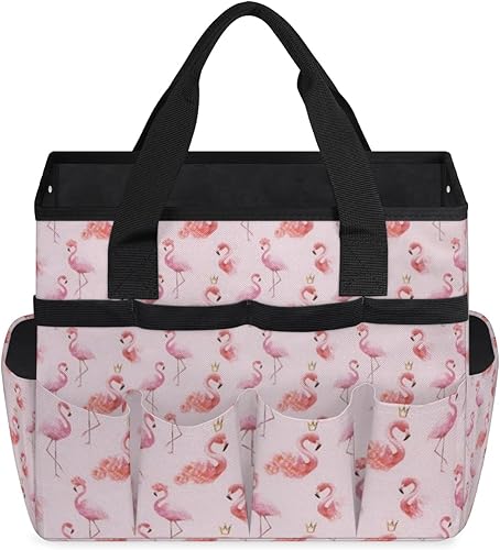 Miniatura 2 de Flamingo Crown - Bolsa de herramientas de jardín para mujeres y hombres, bolsas de almacenamiento de herramientas de jardinería con 10 bolsillos,
