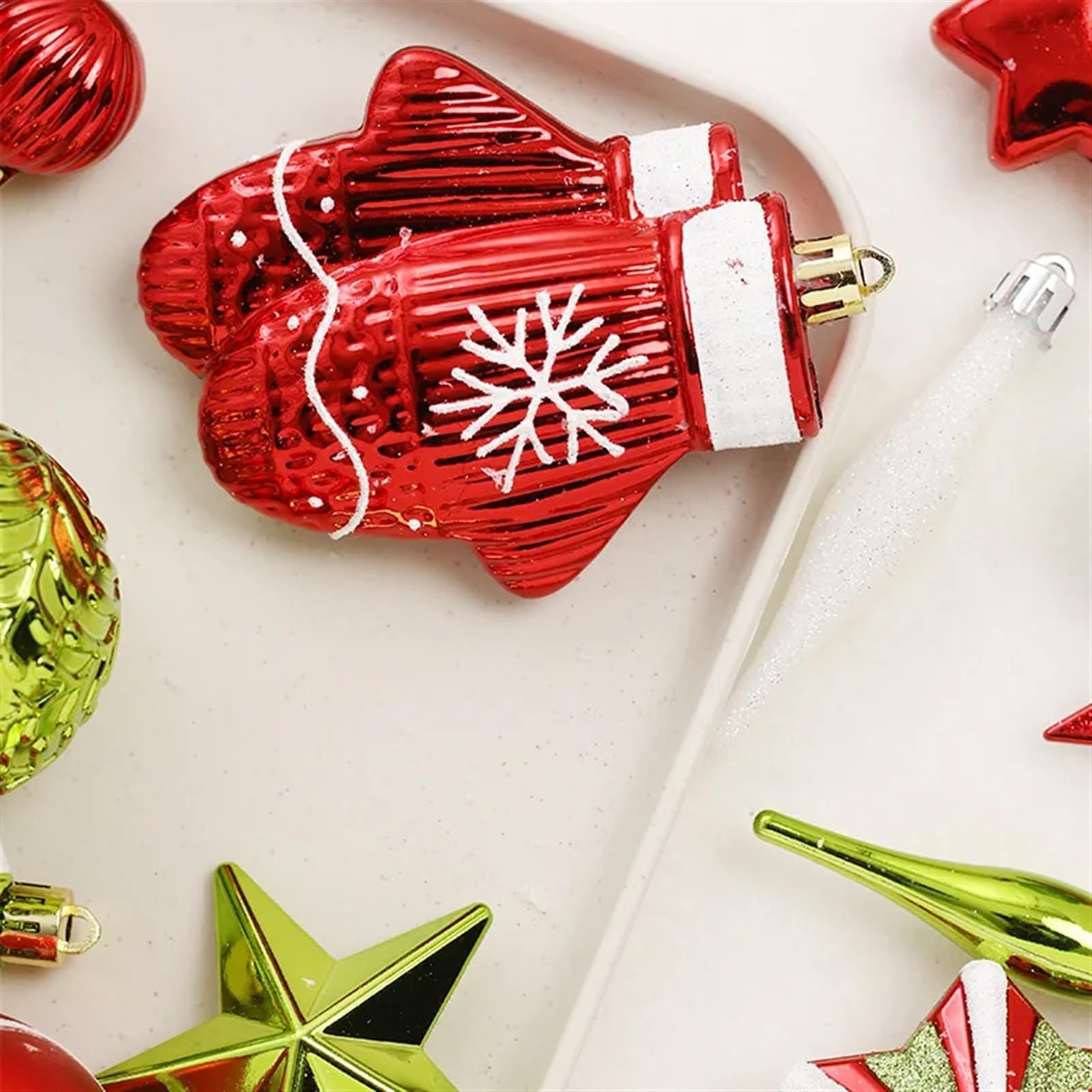 Christbaumkugel-Set, bemalt, Sterne, Ornamente, Heimdekoration, Anhänger, 70 Stück