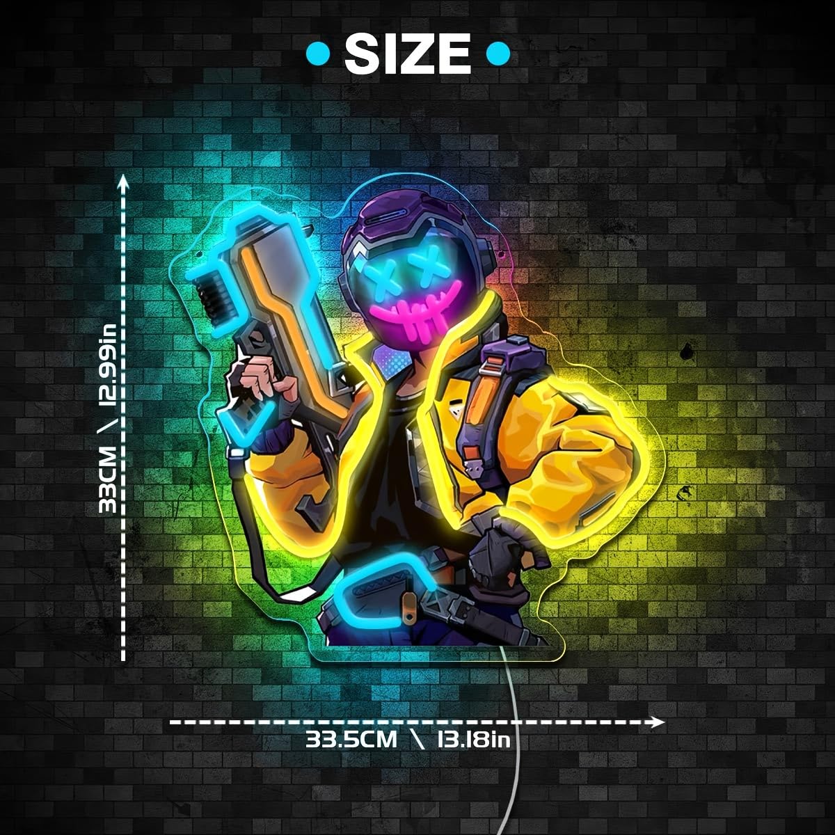 Gaming Neon Schild,Anime Joker Gamer LED Neon Schild für Schlafzimmer Spielzimmer Man Cave Gaming Zimmer,Cool Clown Pistole Wand Deko Geschenk für Teenager Männer Lady Spieler USB Powered（13"*13.2"）