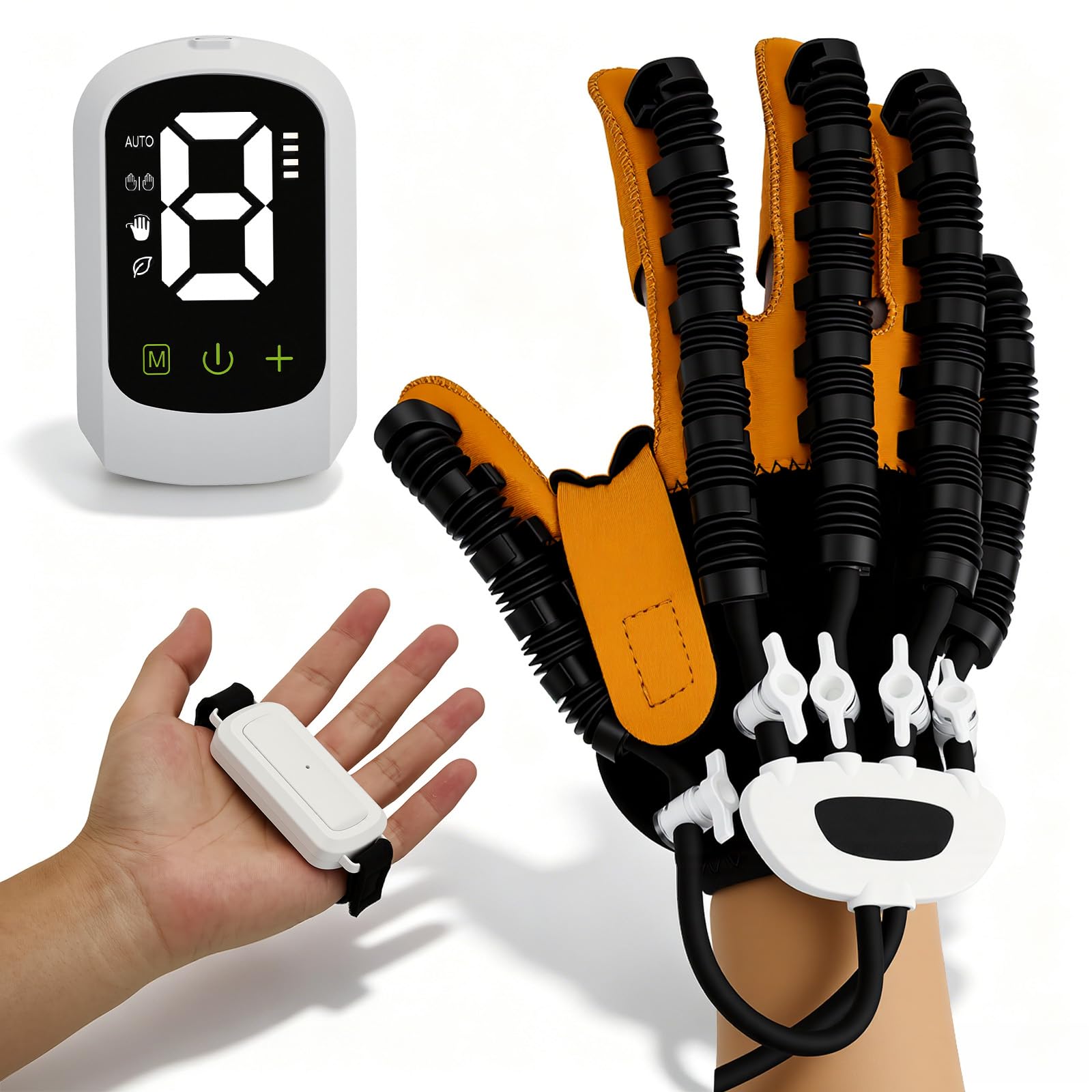 Rehabilitation Roboter Handschuhe,4 Modi & 9 Stärkestufen,Rechte Hand,XL | Usb-Aufladbar,Handrehabilitations-Roboterhandschuhe für Patienten mit Handfunktionsstörungen