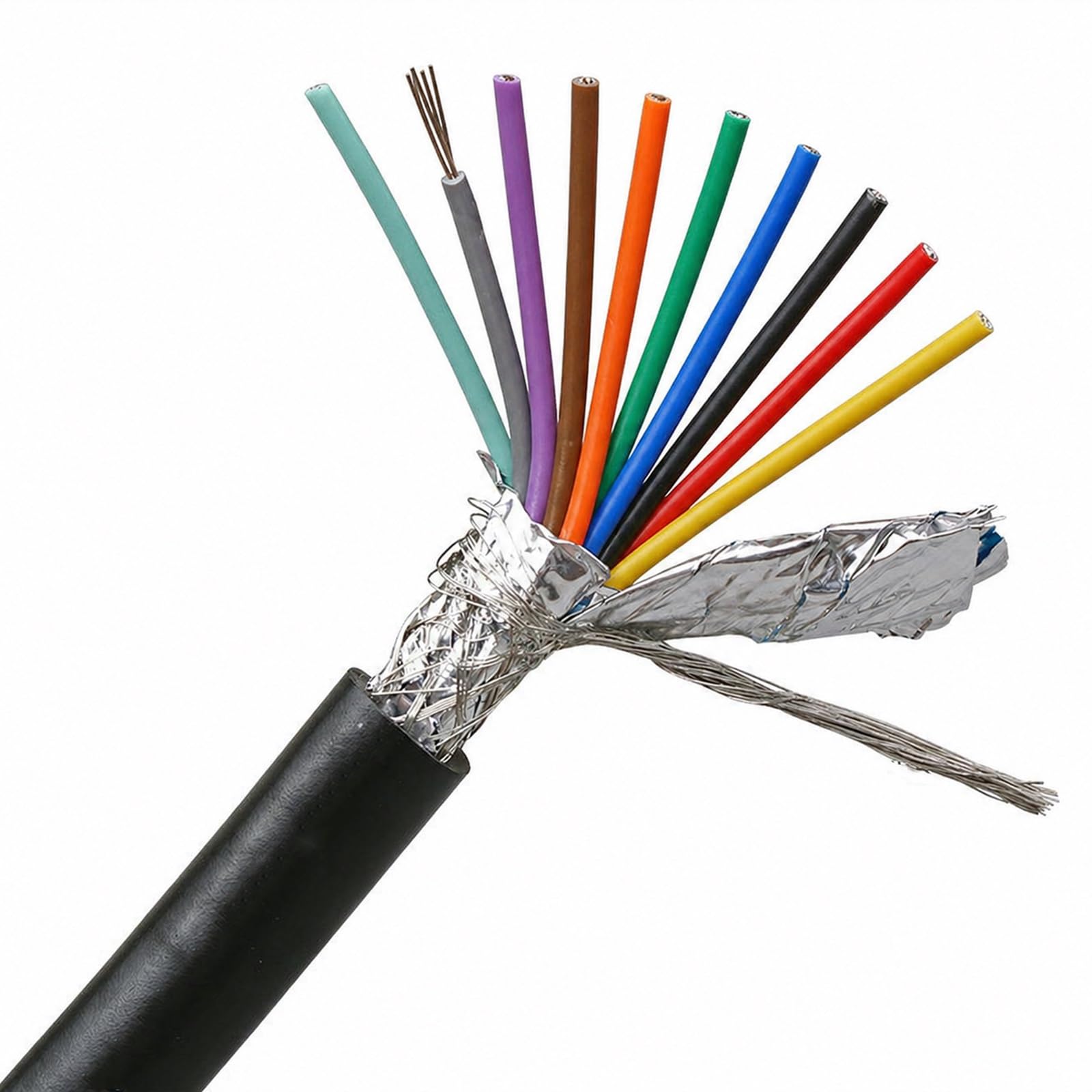 Cable de señal 24 AWG multifilar blindado con aluminio para interconexión de datos de 100FT 8