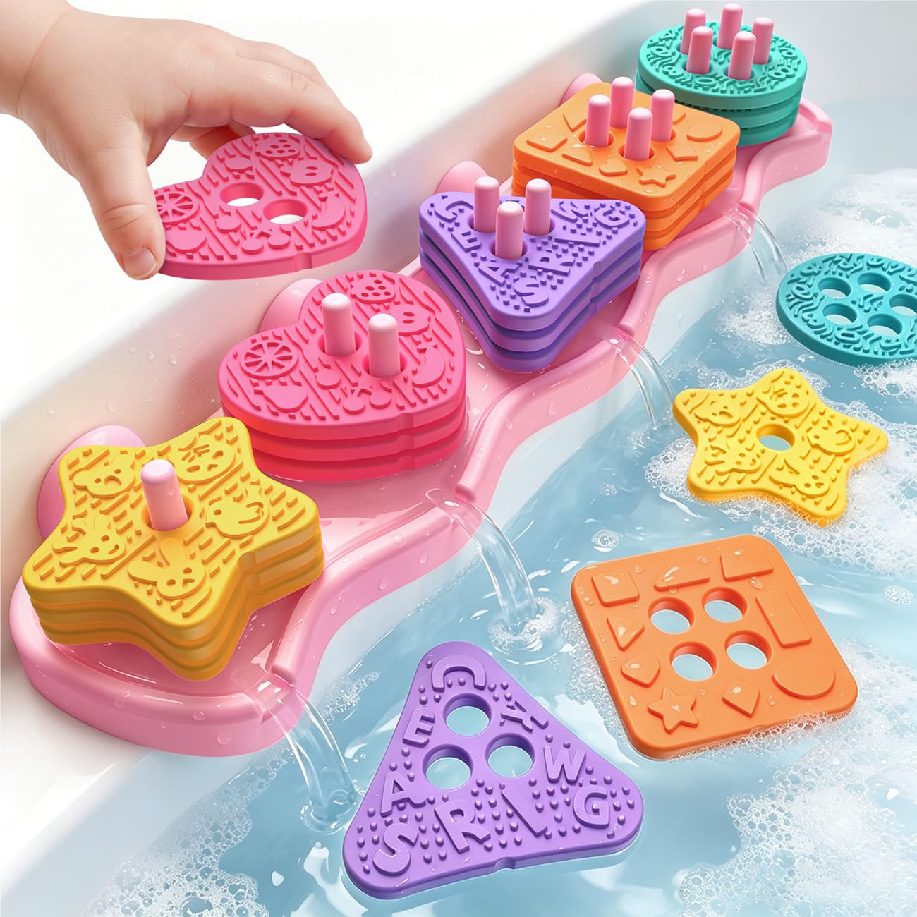 Baby Bath Toy for 1 2 Years Old Girl Gift, Montessori Color & Shape Sorter