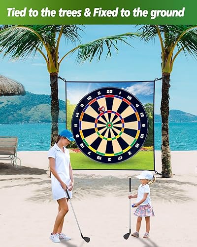 Miniatura 5 de Alfombrilla de juego de golf de astillado de 6 pies x 4 pies, juegos para interiores y exteriores, para adultos y niños, verde para poner golf,