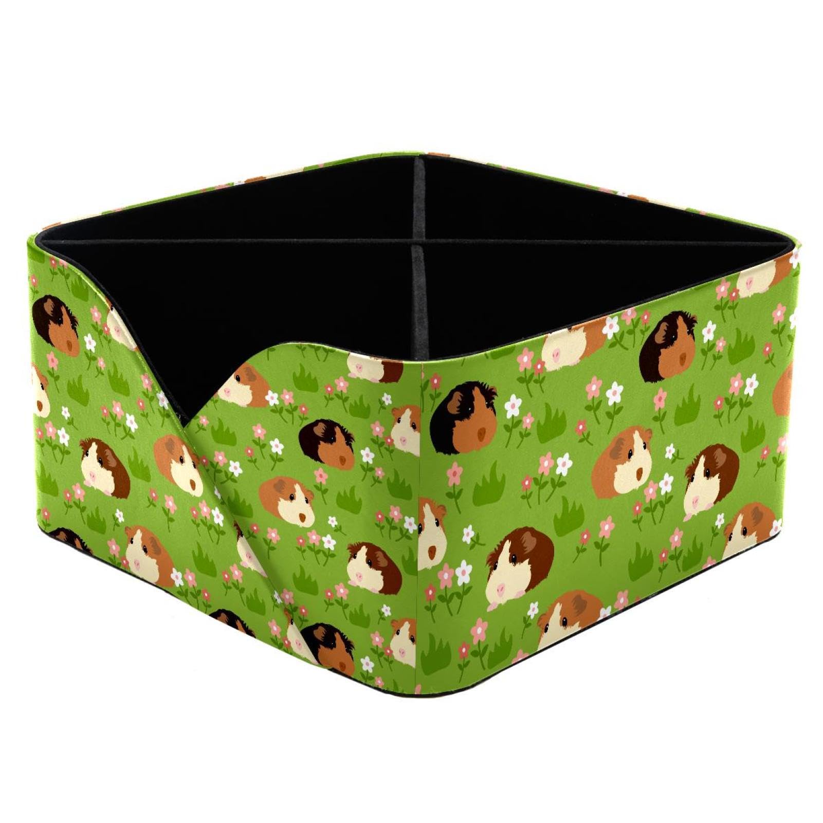 KengjuTesu Adorable Pet Guinea Pig Desktop Organizer Pen Holder, Rectangular Pencil Cup for Office, Study and Makeup Stations
