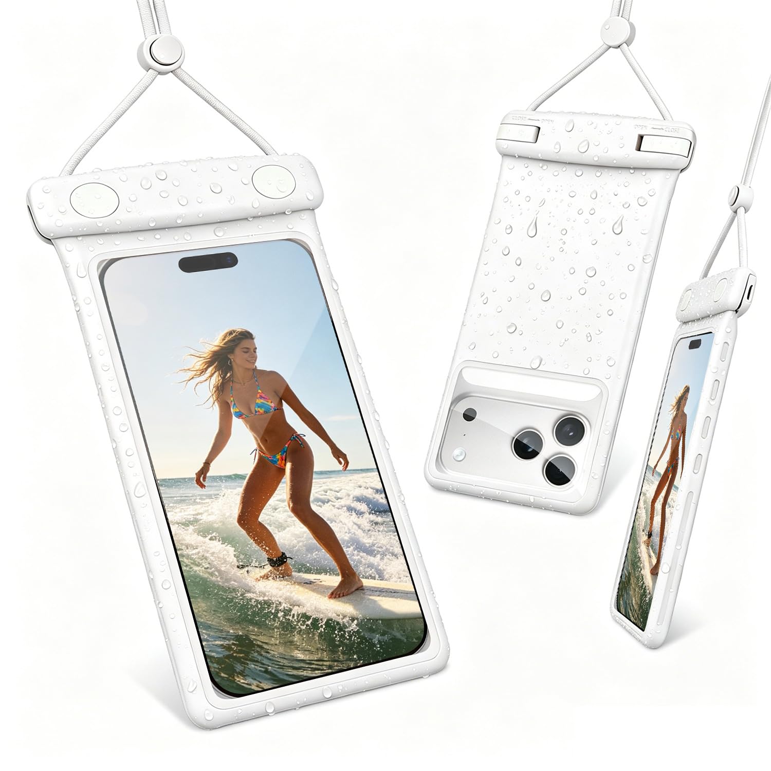 wellhouse 3D Waterproof Phone Pouch with Lanyard,Premium TPU100FT Deep Waterproof Phone Case for iPhone 17 16 15 14 13 12 Pro Max XS Samsung,