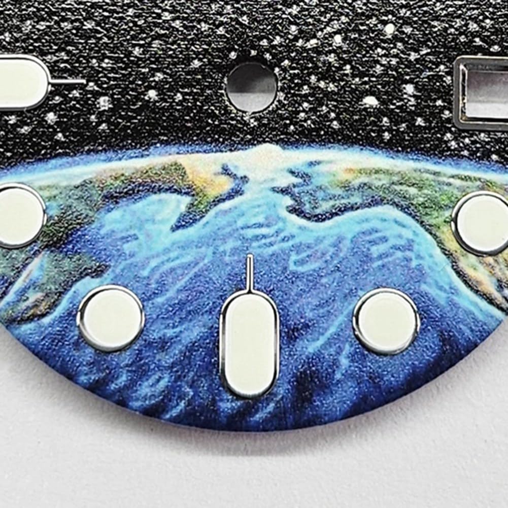 Montre à Motif Étoilé Terre Lumineuse Verte 28,5 Mm, pour Cadran de Montre à Mouvement NH35 NH36 NH70