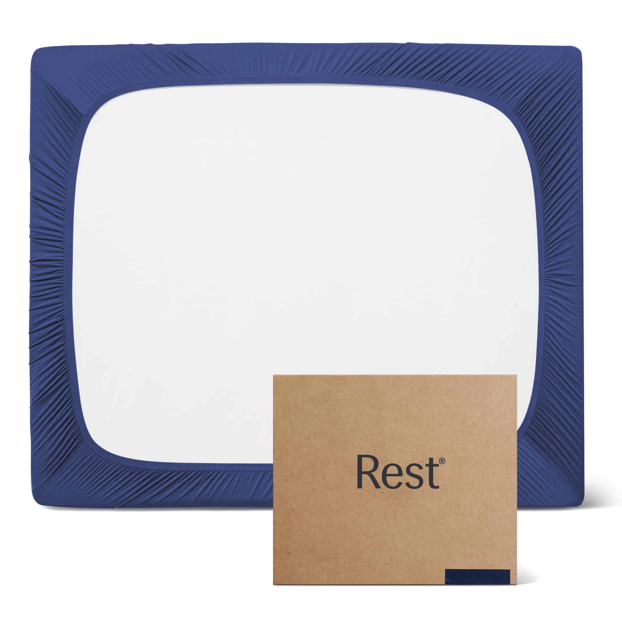 Photo 1 of REST® Evercool®+ Fitted Sheet, Queen Size, Midnight Blue, 15" Deep (up to 18’’), Breathable Bedding for Hot Sleeper and Night Sweats, Bed Sheet with Ionic+ Self-Cleaning Silver Yarn for Sensitive Skin