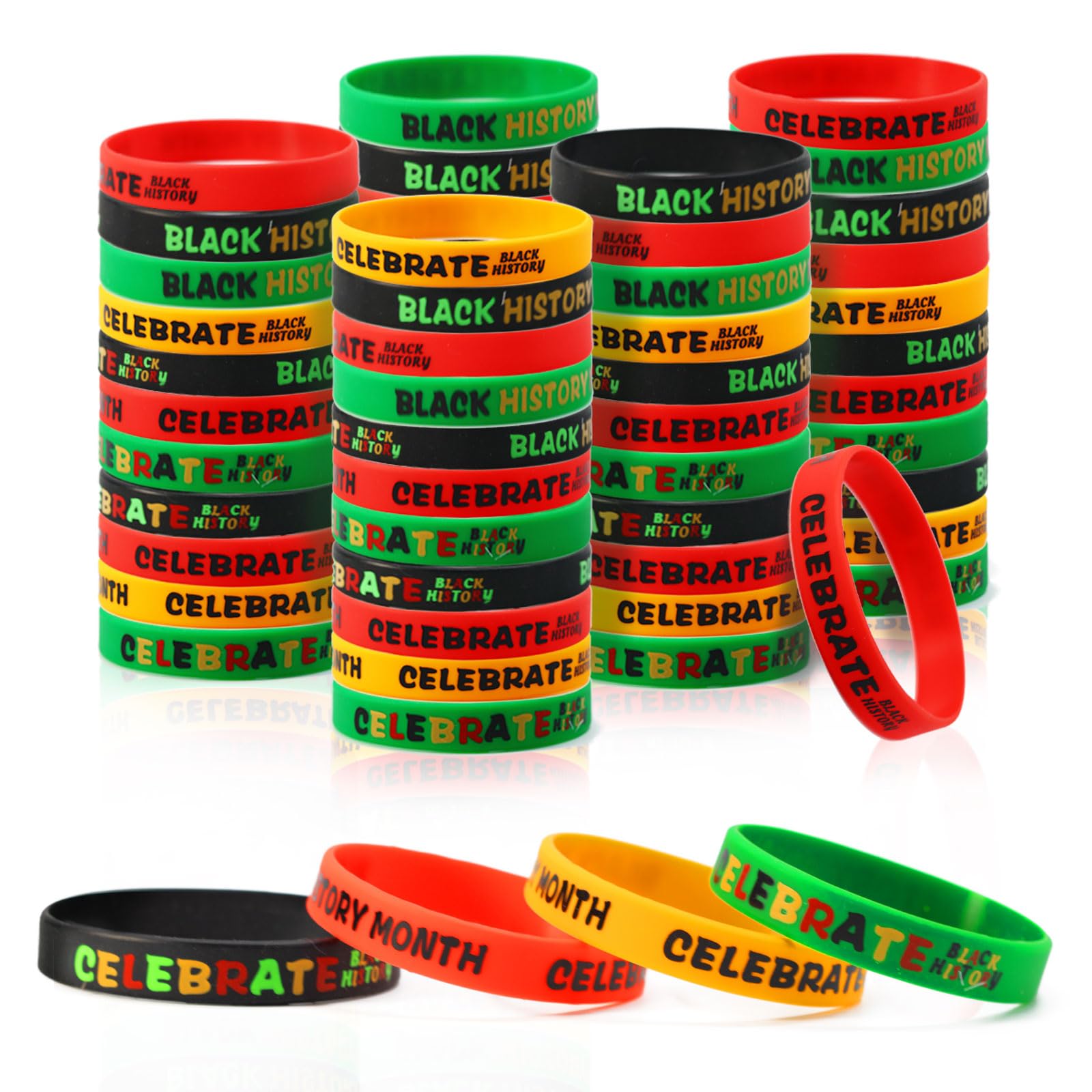 Tewloss Themed Silicone Bracelets Freedom Day Wristbands Black History Wristbands African American Festival Elastic Rubber Bracelet
