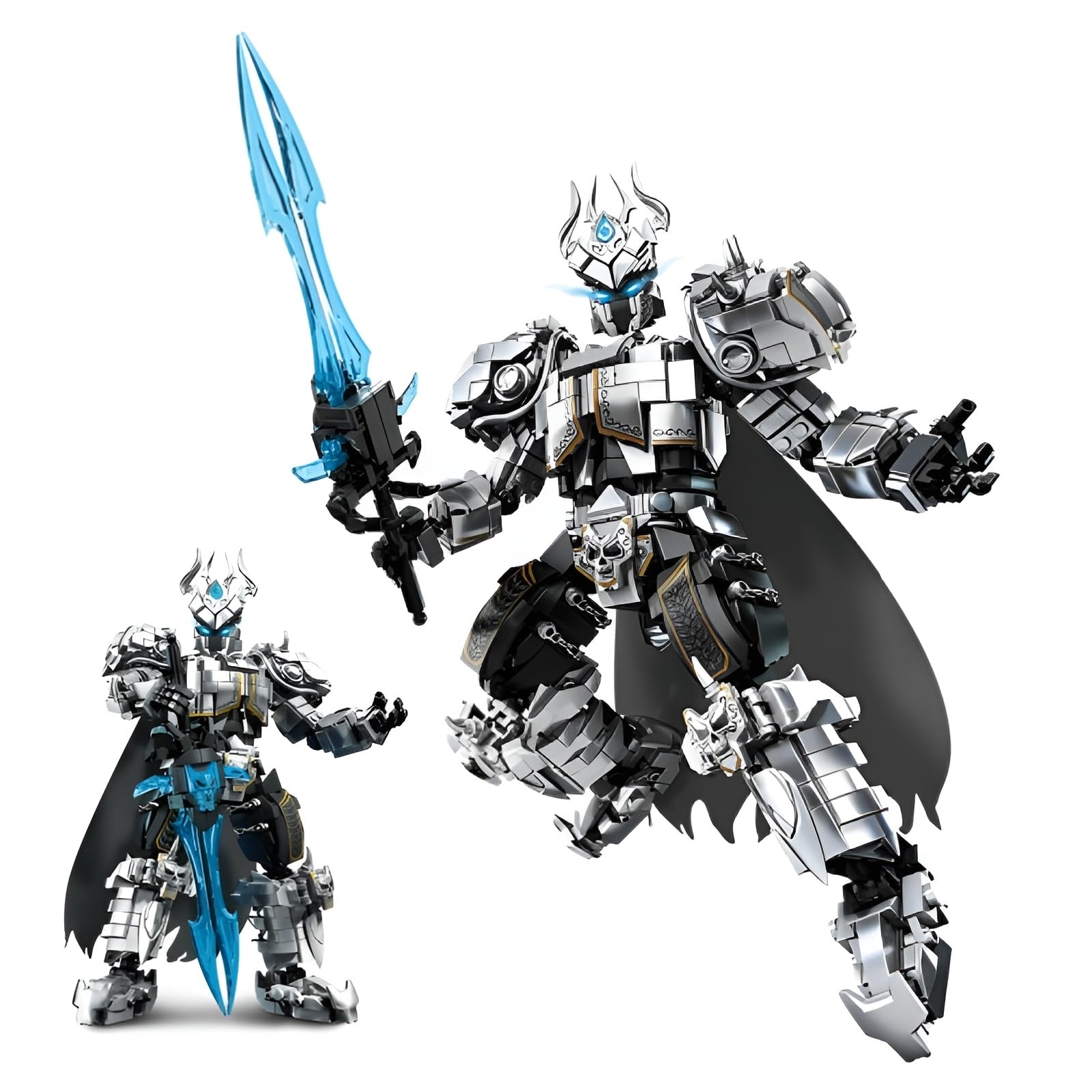 JVAVNE Mech Building Blocks Set, 1289 PCS Witch Silver Demon King Mech Building Model, Alien Xenomorph Action Figure Bricks Toy, Gifts for Adults and Teens
