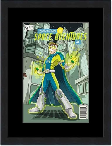 Miniatura 35 de Marco de cómic negro mate Para cómics publicados entre 1986 y el día actual (marco de madera maciza de cómic de la Edad Dorada), hecho