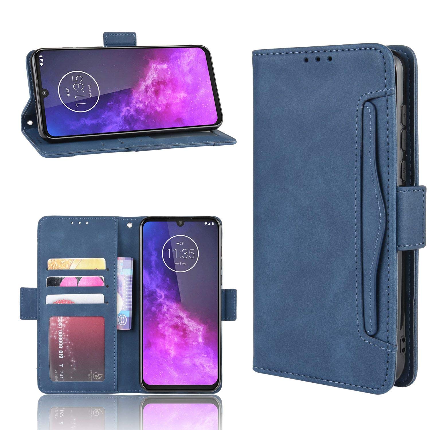 Manyip Custodia A Portafoglio In Pelle Per Motorola Moto One Zoom – Con Supporto E Slot Per Schede – Cover Protettiva Con Chiusura Magnetica - 3
