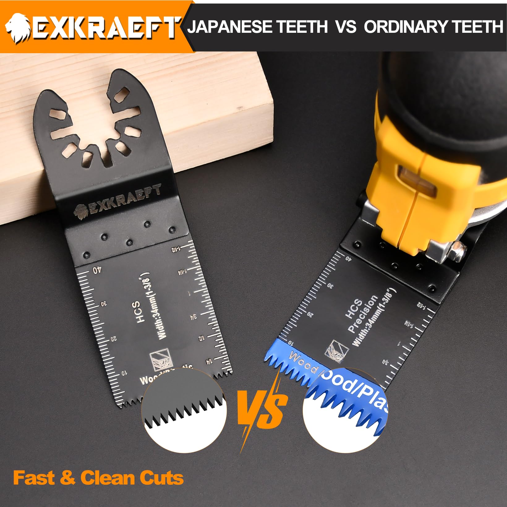 EXKRAEFT 30Pcs Multitool Blade Kits for Metal Wood and Drywall Japanese Tooth Multi Tool Blades - Image 3