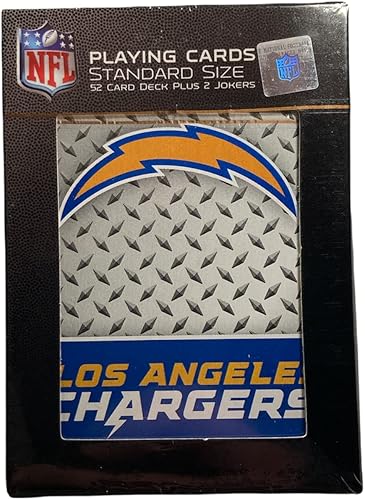 Pro Specialties Group NFL Los Angeles Chargers - Juego de cartas con placa de diamante