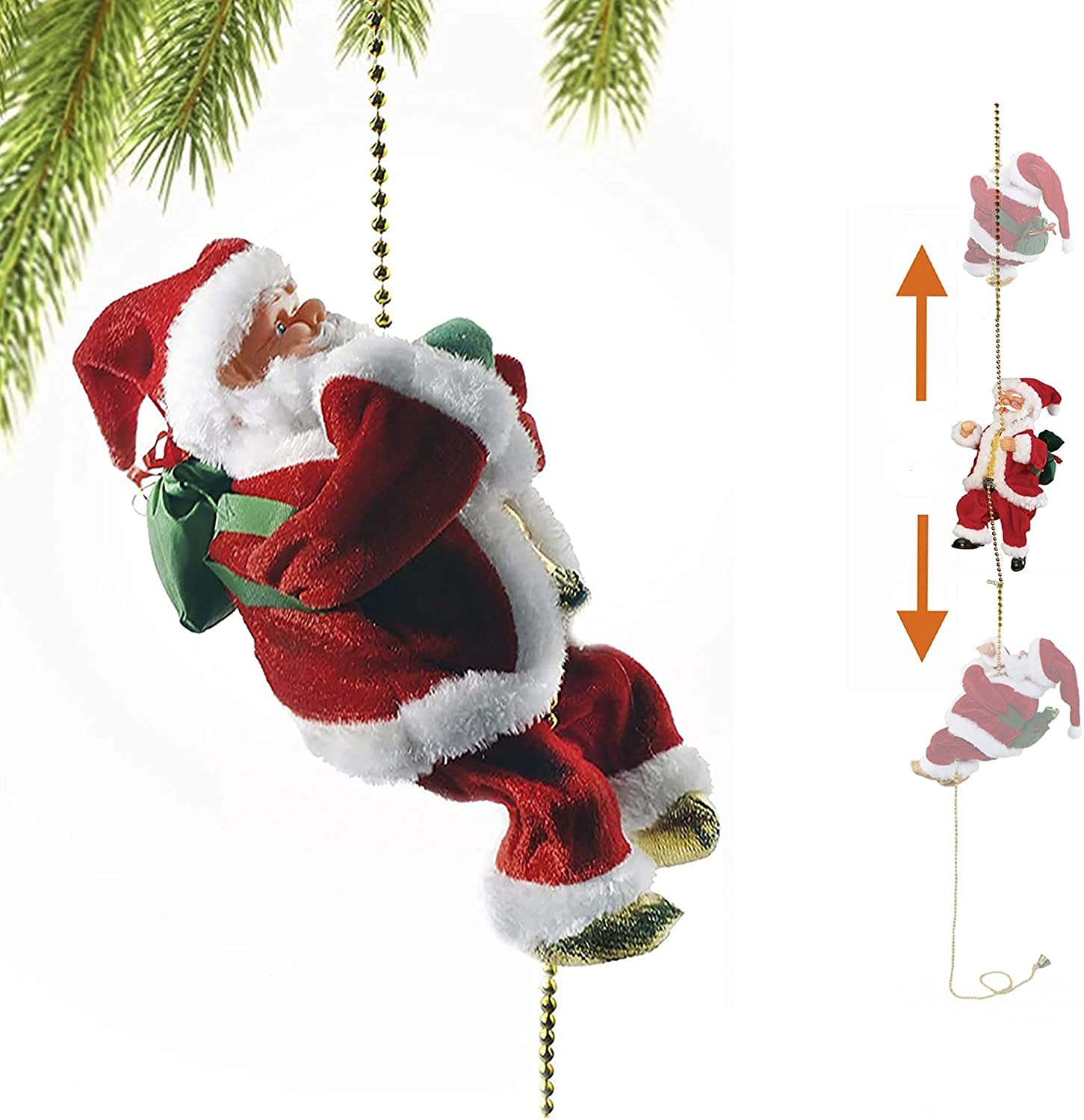 Amazon.com: Electric Climbing Santa Claus on Rope Ladder with