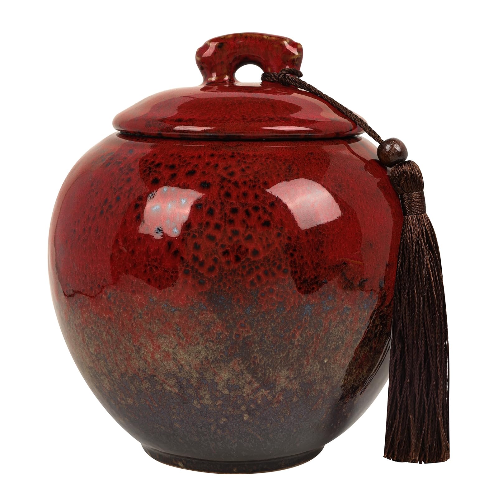 WXMYOZR Small Urns for Human Ashes,Medium Decorative Urns Pet Urn Glaze Ceramic Urns for Ashes Adult Male Female Keepsake Urn,Red