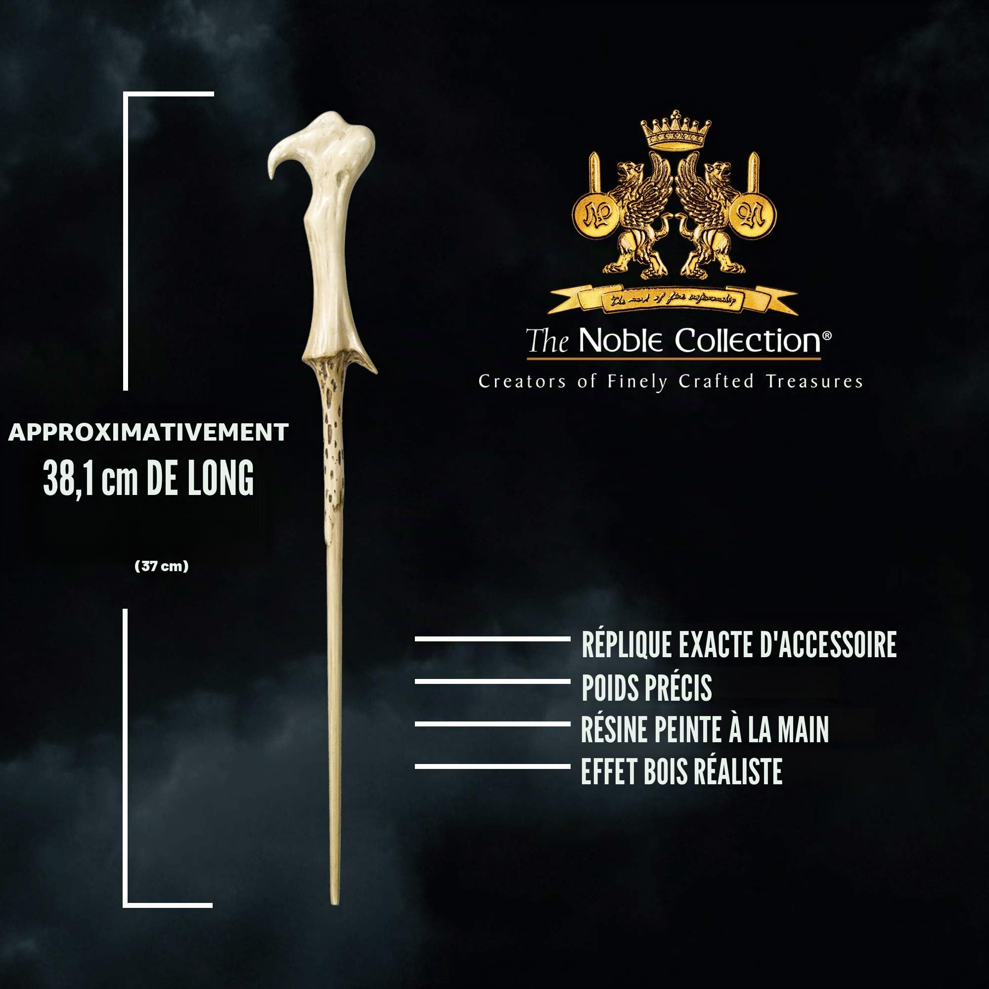 The Noble Collection - Lord Voldemort Wand in A Standard Windowed Box - 15in (37cm) Wizarding World Wand - Harry Potter Film Set Movie Props Wands