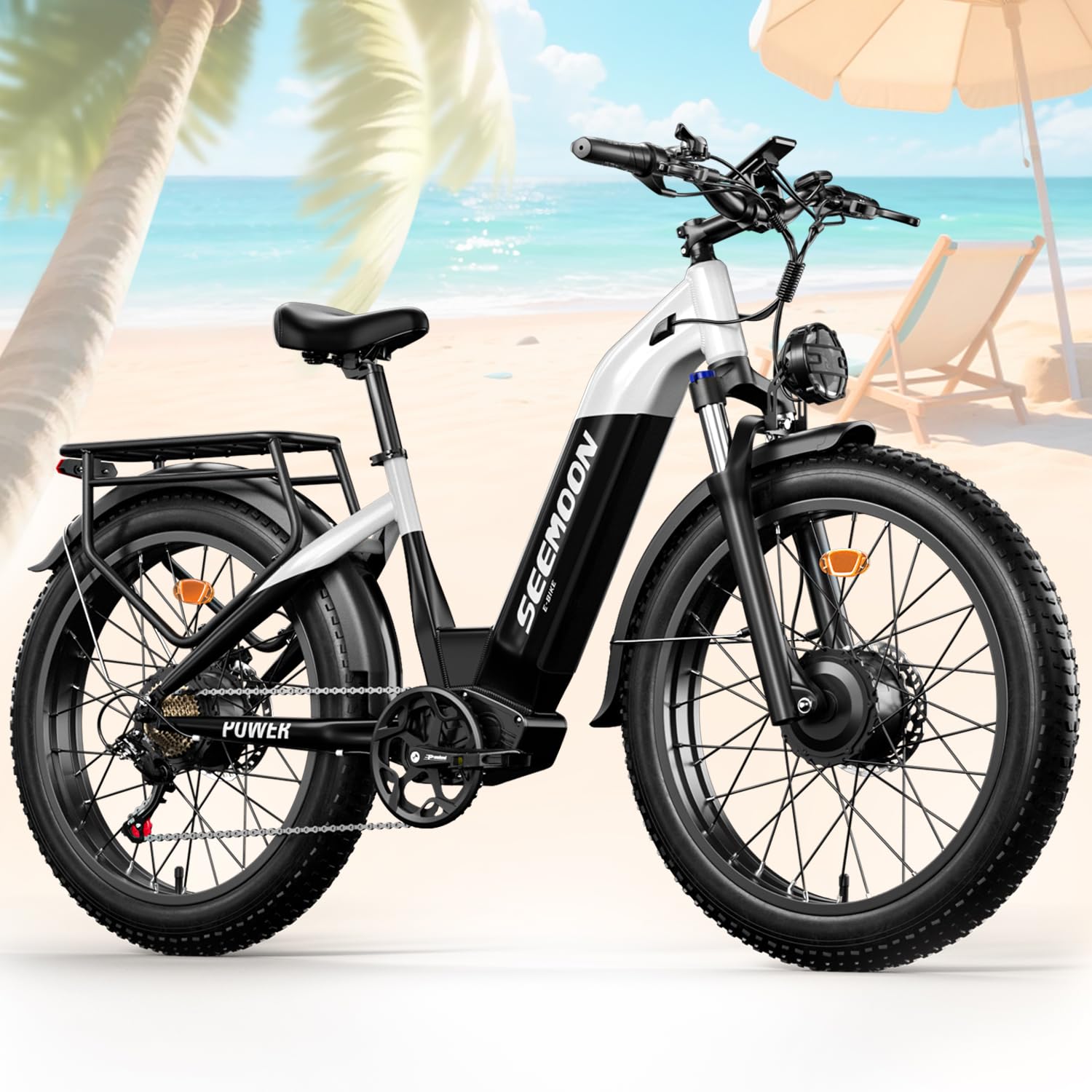 Seemoon Dual Motor 3000W Electric Bike, 52V 20Ah 26