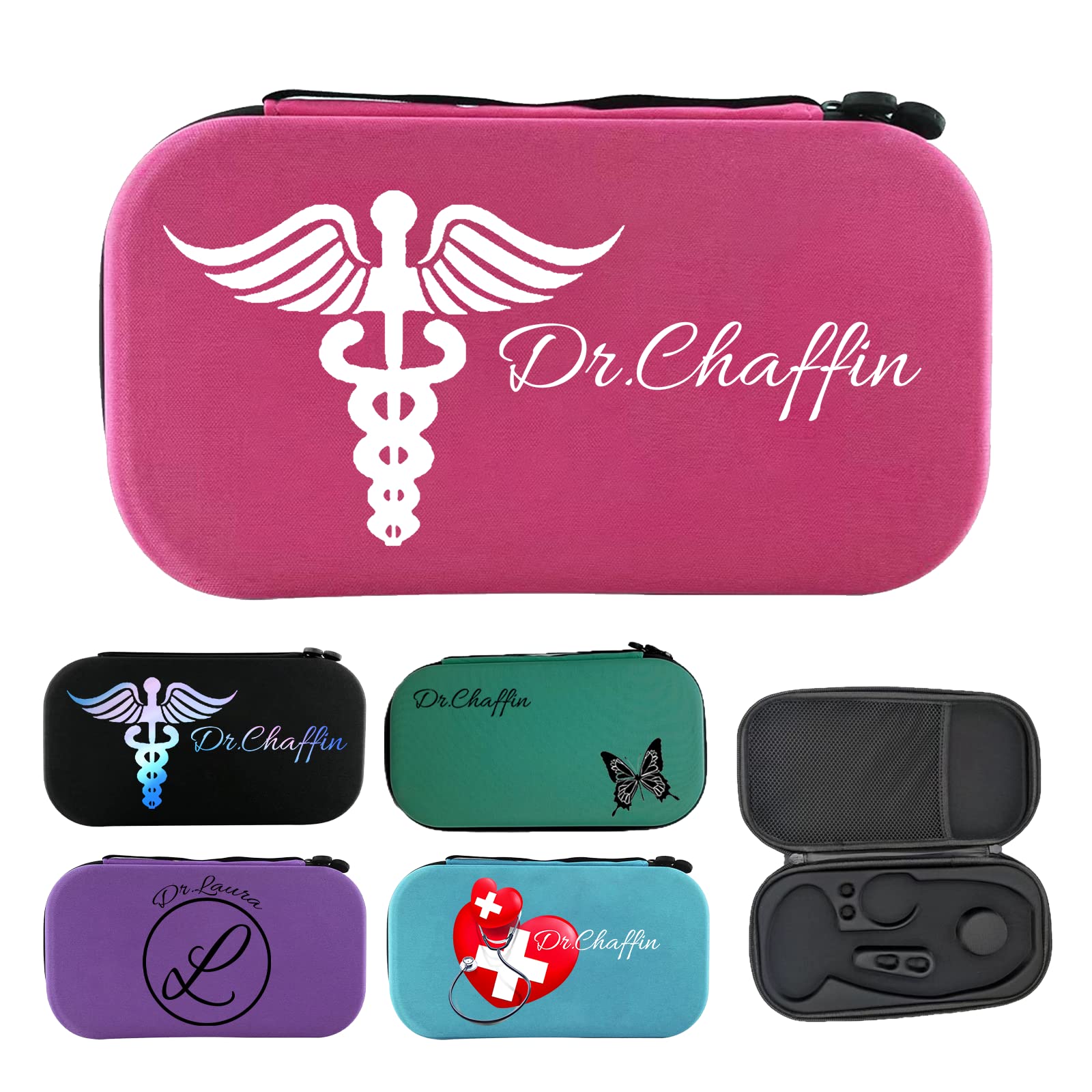Personalized Stethoscope Case Custom Name Nurse Stethoscope Hard Carrying Lightweight Storage with Mesh Pocket Gift for RN, Doctor,Medical Assistant