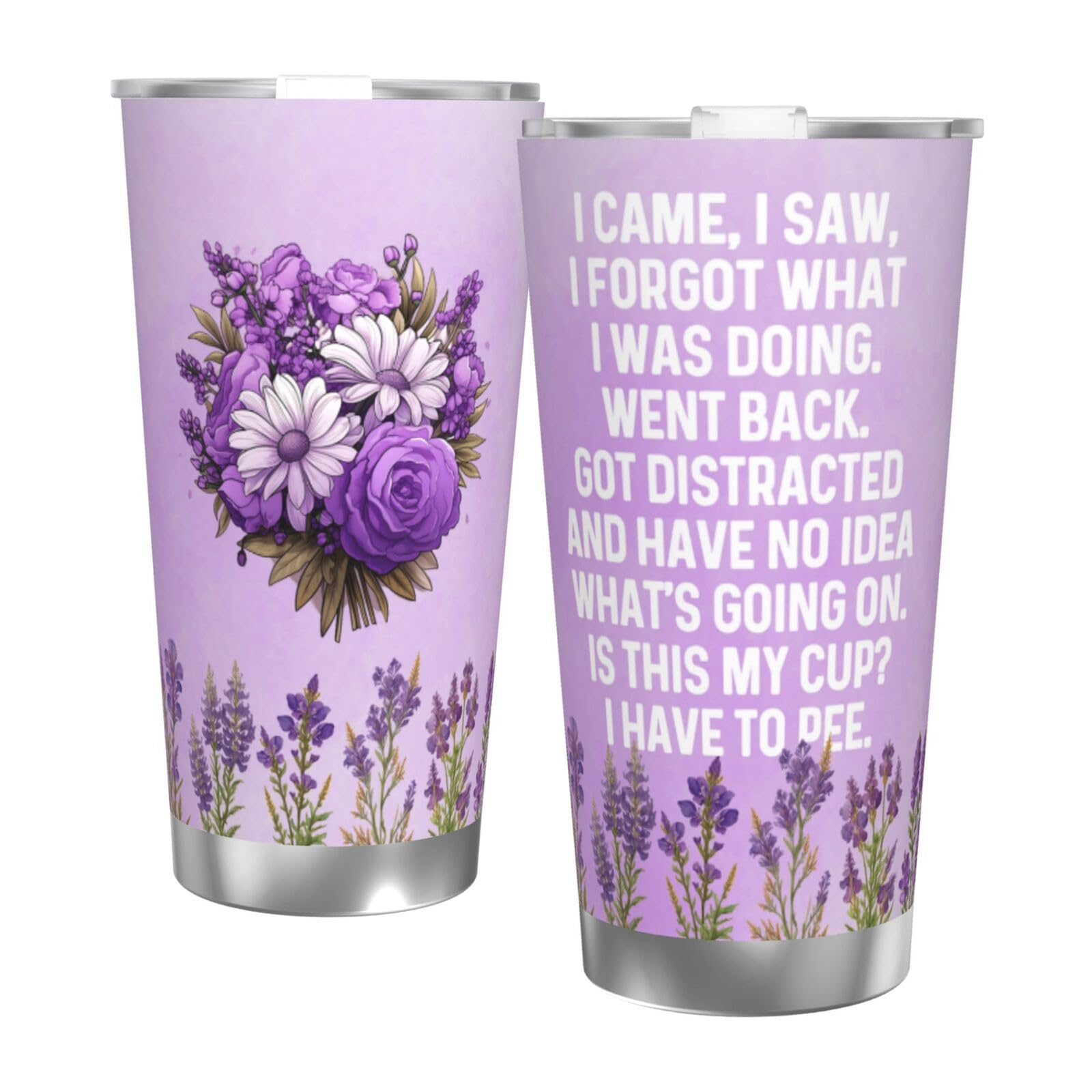 Adimidy I Came I Saw I Forgot What I Was Doing Tumbler Coffee Tumbler 20 oz Tumbler with Lid and Straw Insulated Tumblers Stainless Steel Tumbler,
