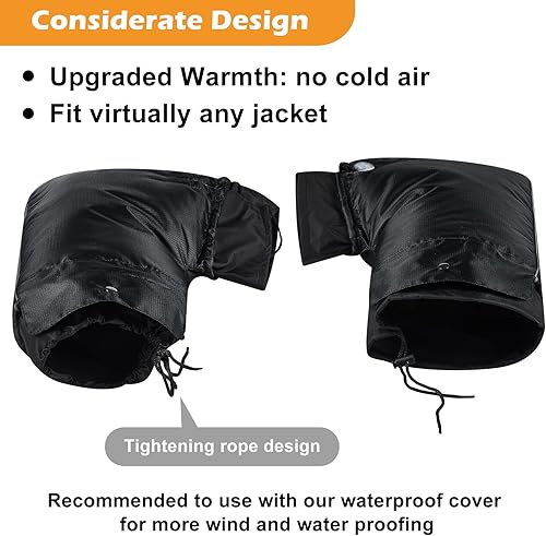 Miniatura 2 de Hanaive 2 juegos de guantes de manillar de motocicleta, impermeables, resistentes al viento, calentador de manos, cálido mango de motocicleta,