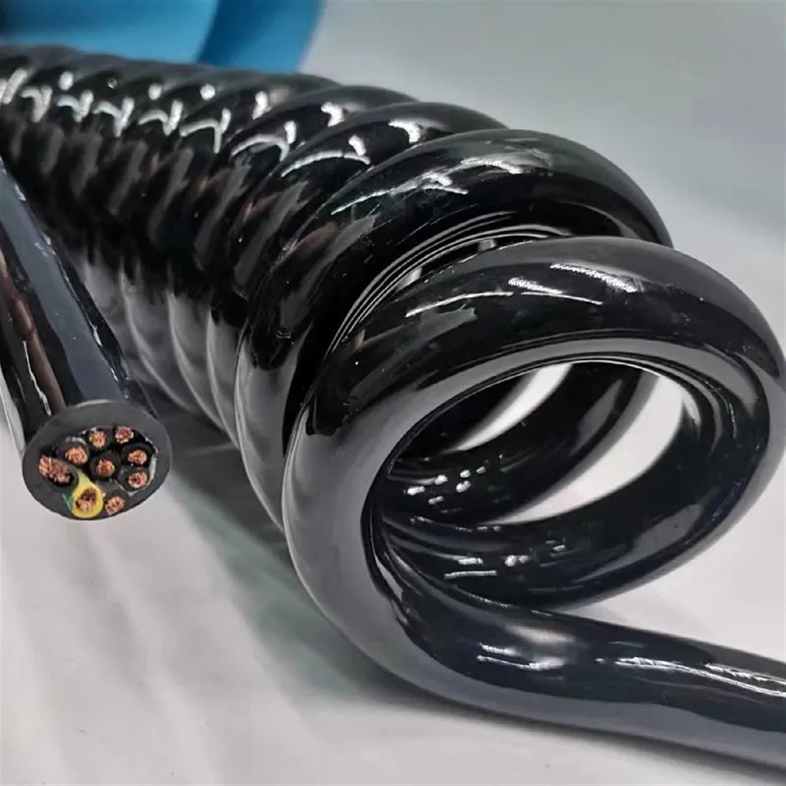 Cable de Datos Cable telefónico Cable de teléfono, Cable Espiral de Resorte de 18 núcleos, 20 AWG, Estirable de 1 a 15 Metros, Cable telescópico(Stretch 3 Meter)