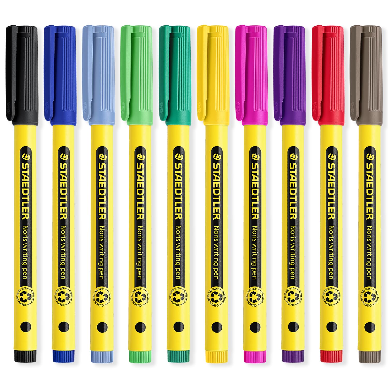 STAEDTLER 307 Noris Writing Pen - Handwriting Pens - 0.6mm Line Width - Ideal for School, Work, Office, etc (Multicolor 10)
