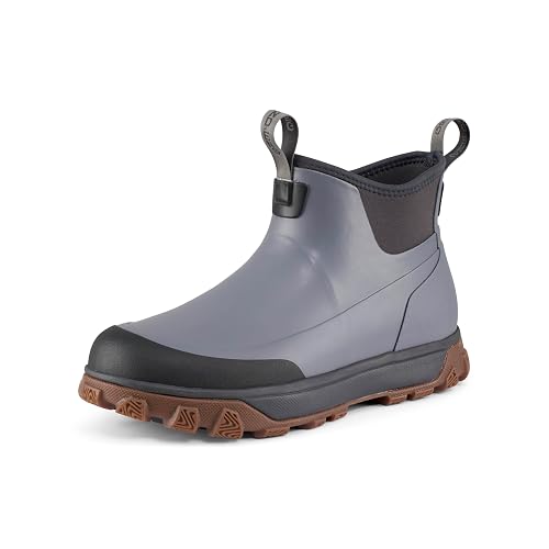 Grundéns Men's Deviation 6 Inch Ankle Boot | Commercial-grade waterproof deck boots with shock-resistant sole and non-marking grip for saltwater fishing durability
