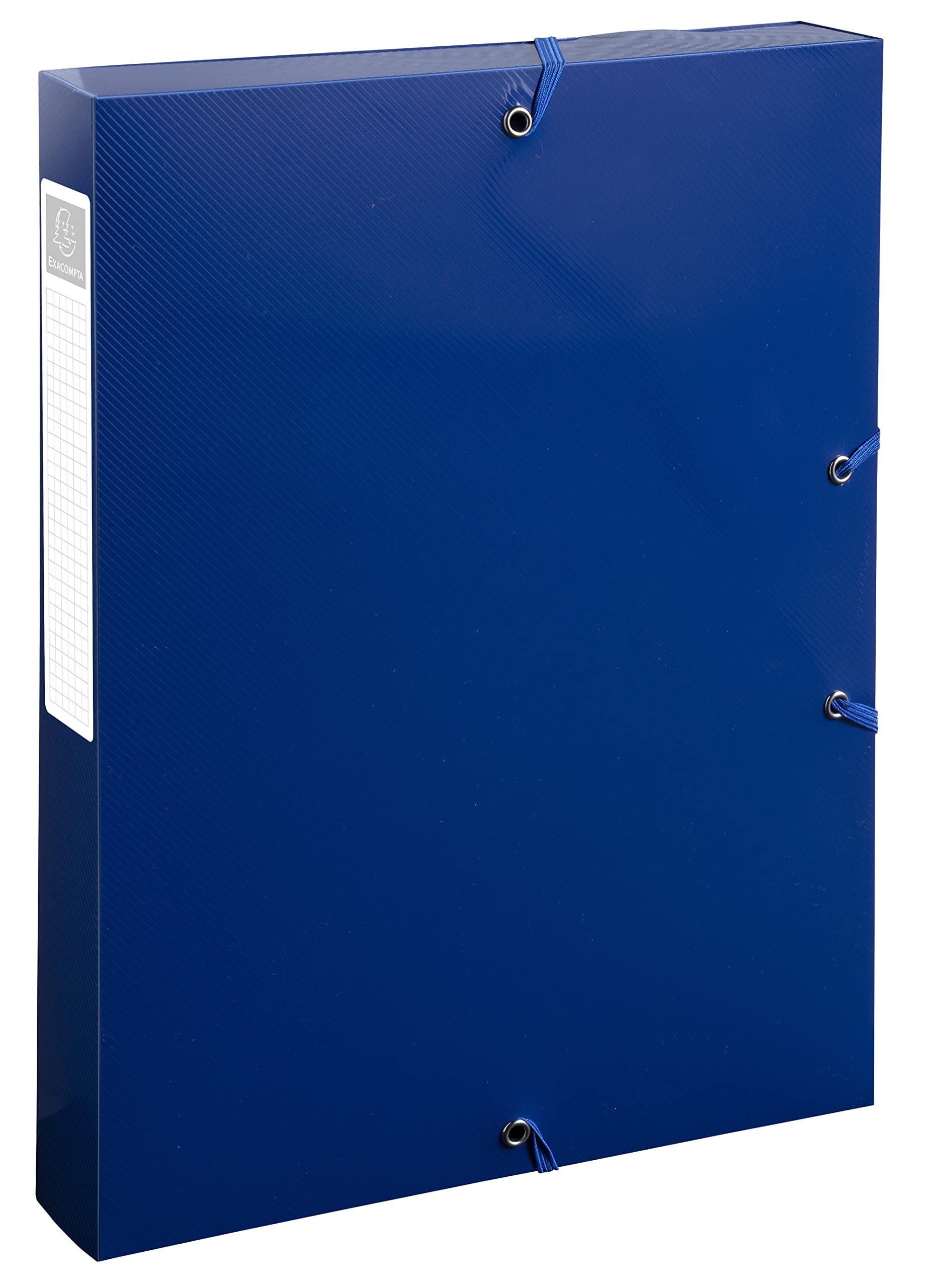 Exacompta - Rif. 59142E - Cartone Da 8 Scatole Con Elastici Bee Blue - In Polipropilene Riciclato - Dorso 4 Cm - Dimensioni 25 X 33 Cm - Per A4 - Colore Blu Navy - Consegnato Montato-image