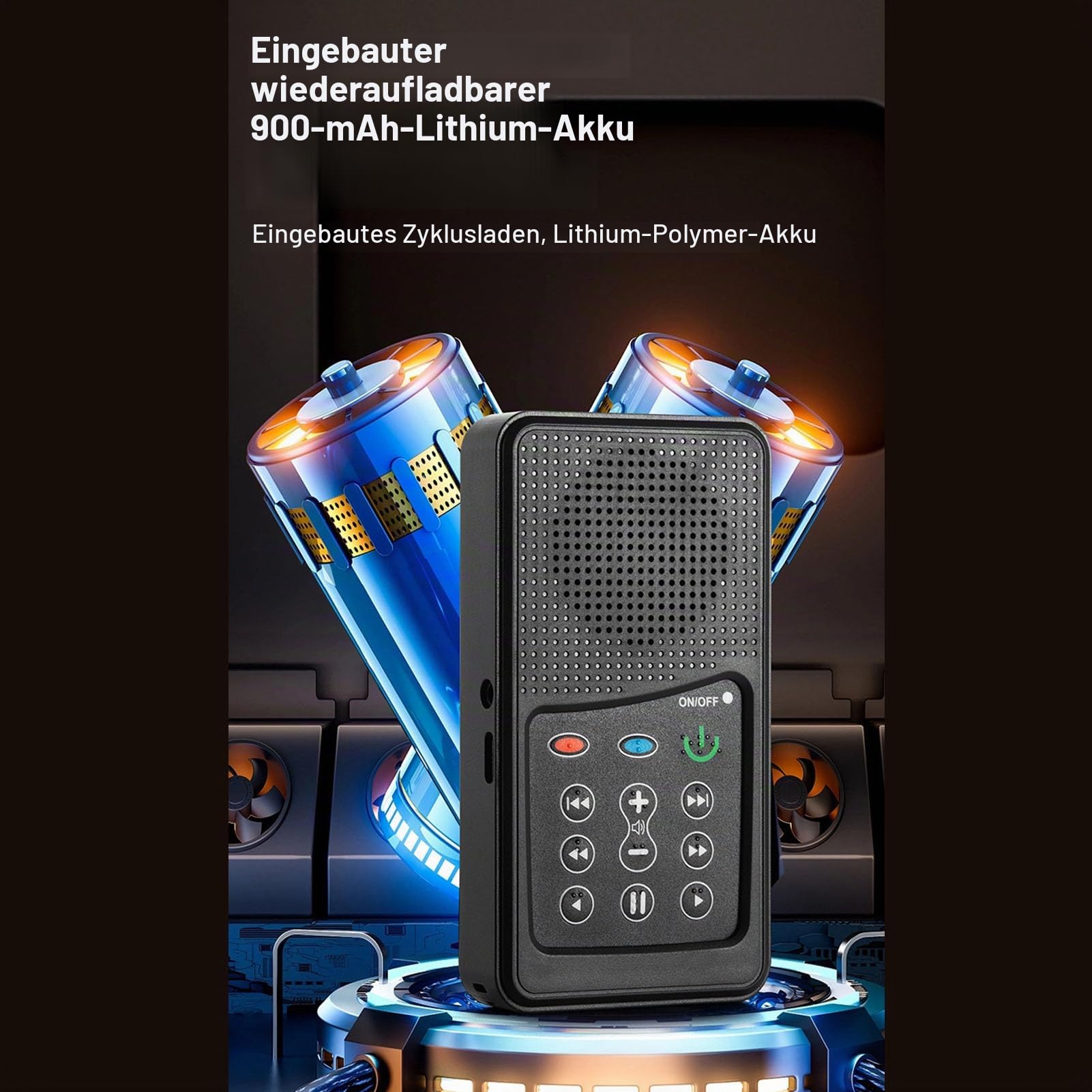 Audio Bible Player für Senioren, Solar Powered Scripture Hörbuch Player mit 4 GB Kapazität und Kopfhörer, Tragbarer Elektronischer Sound (Deutsch, Weltglied, 288 Hymne)
