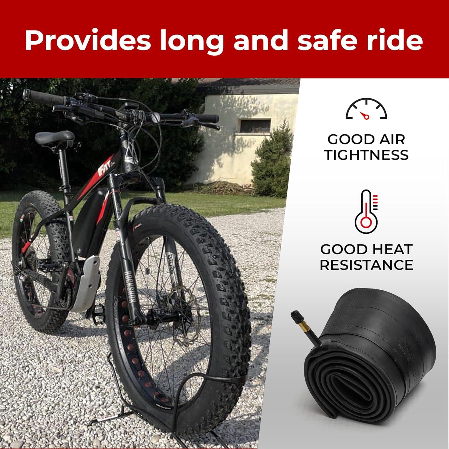 Fincci Cameras Fat bike 26 x 4.0 Pollici - Coppia Сameras d Aria 26 MTB con 48mm Schrader Valvola per Fat & Montagna bici & E bike & Strada Bicicletta, City bike Uomo - Confezione da 2 accessori