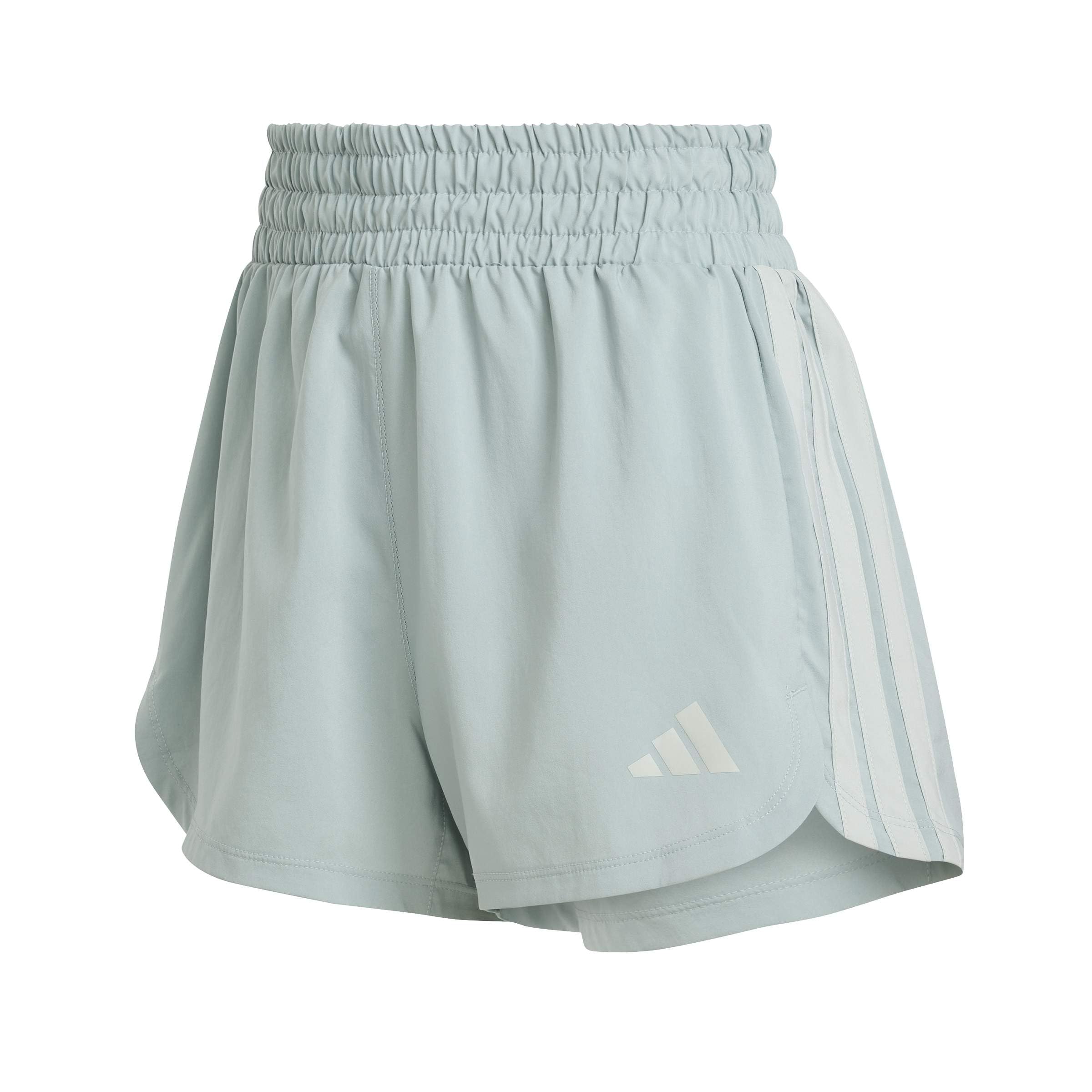 adidas Women's Pacer Workout Woven High Rise Shorts, Wonder Sage/Black, M 5 inch