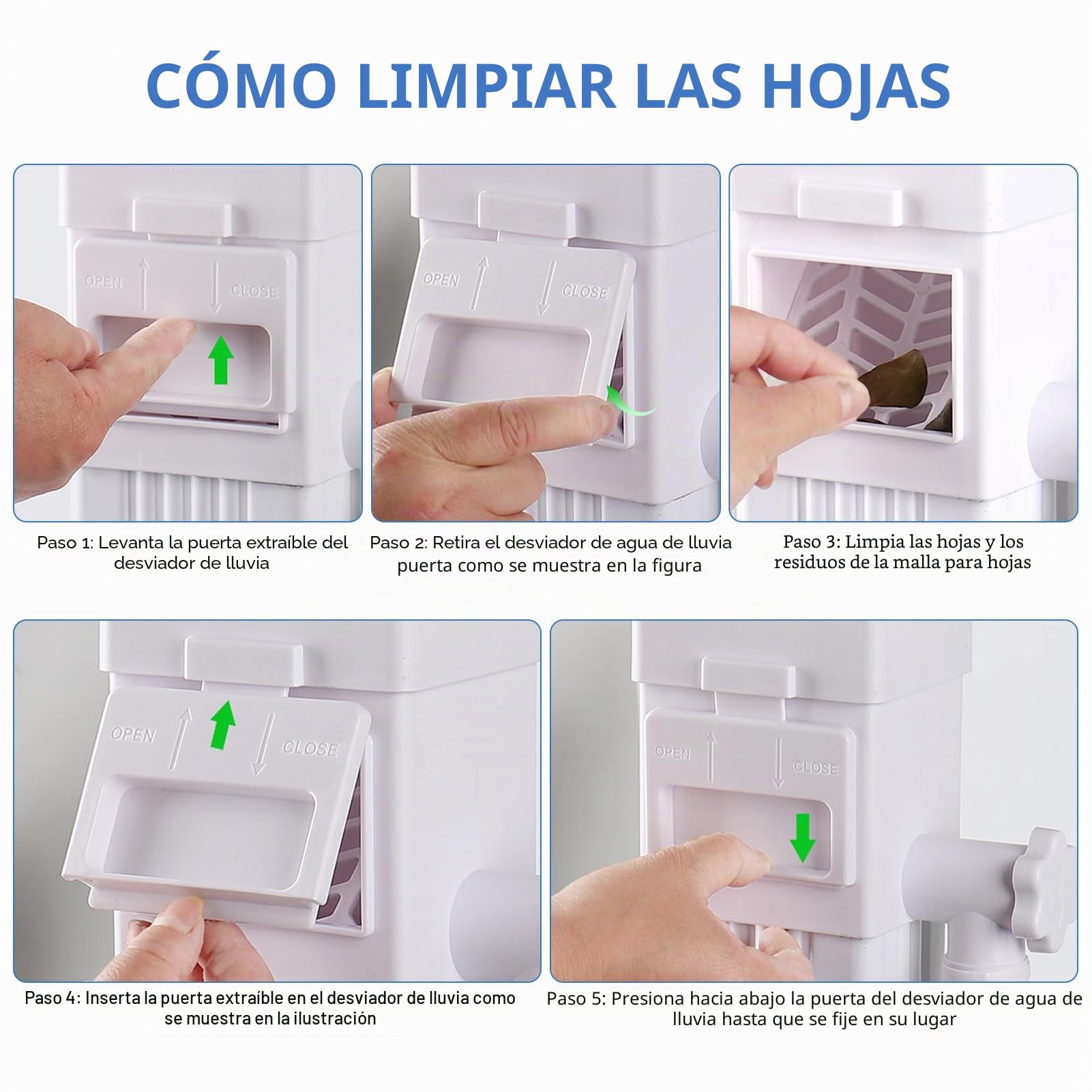 Recolector de agua de lluvia, recolector de lluvia Compatible con tubos de bajada estándar de 2x3 o 3x4 pulgadas, desviador de tubo de bajada con válvula ajustable y filtro, manguera de 1,5 m (Negro)