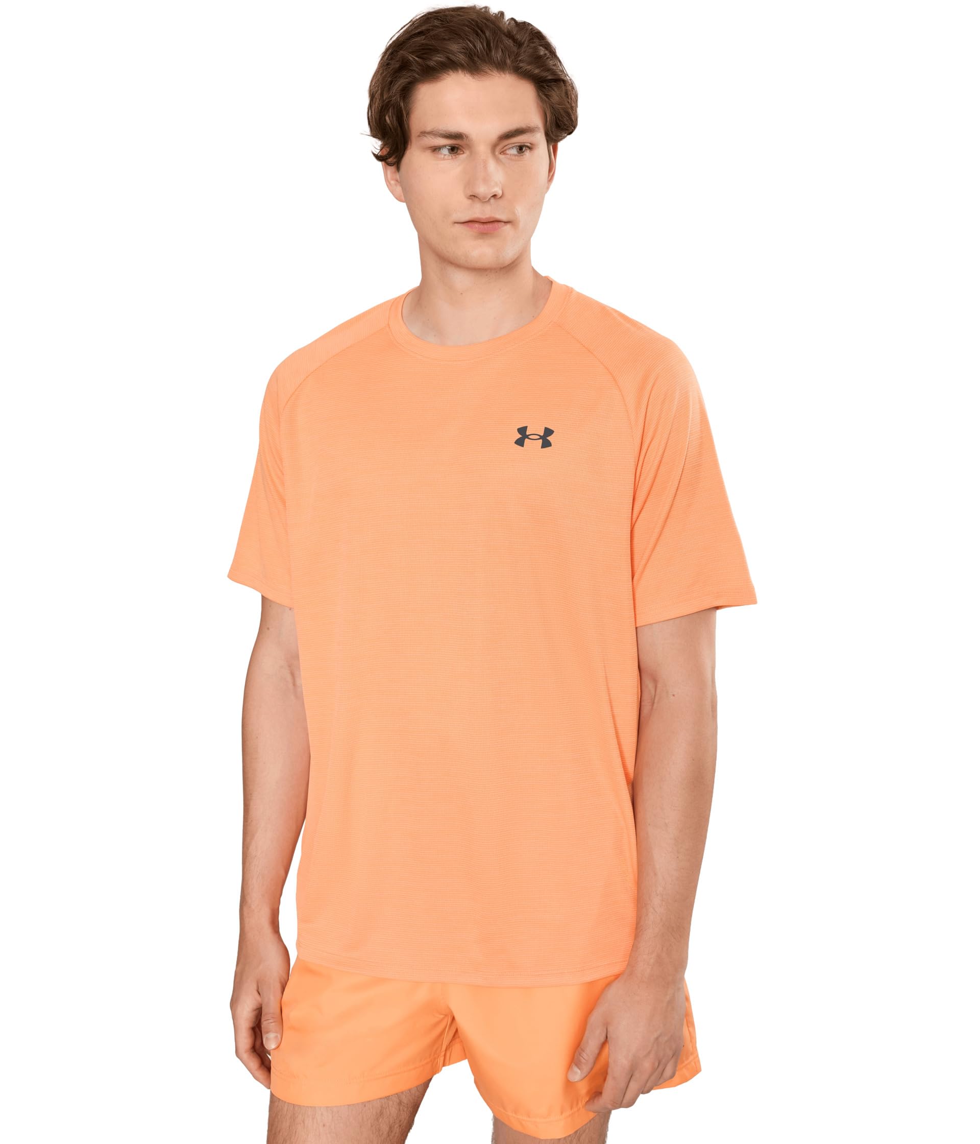 Under Armour Kurzärmeliges Tech-T-Shirt für Herren, Orange Bloc/Castlerock, Mittel