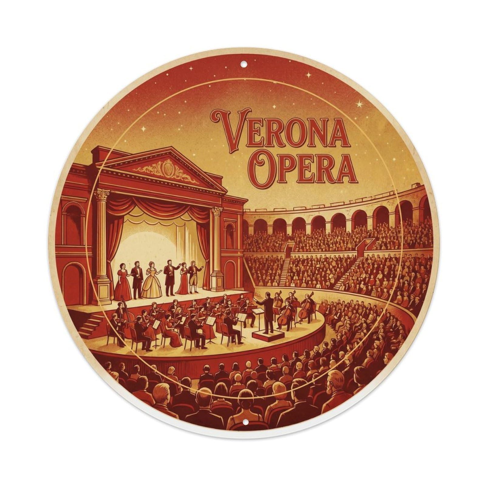 Verona Italy Heritage Travel Opera Vintage Metal Tin Sign