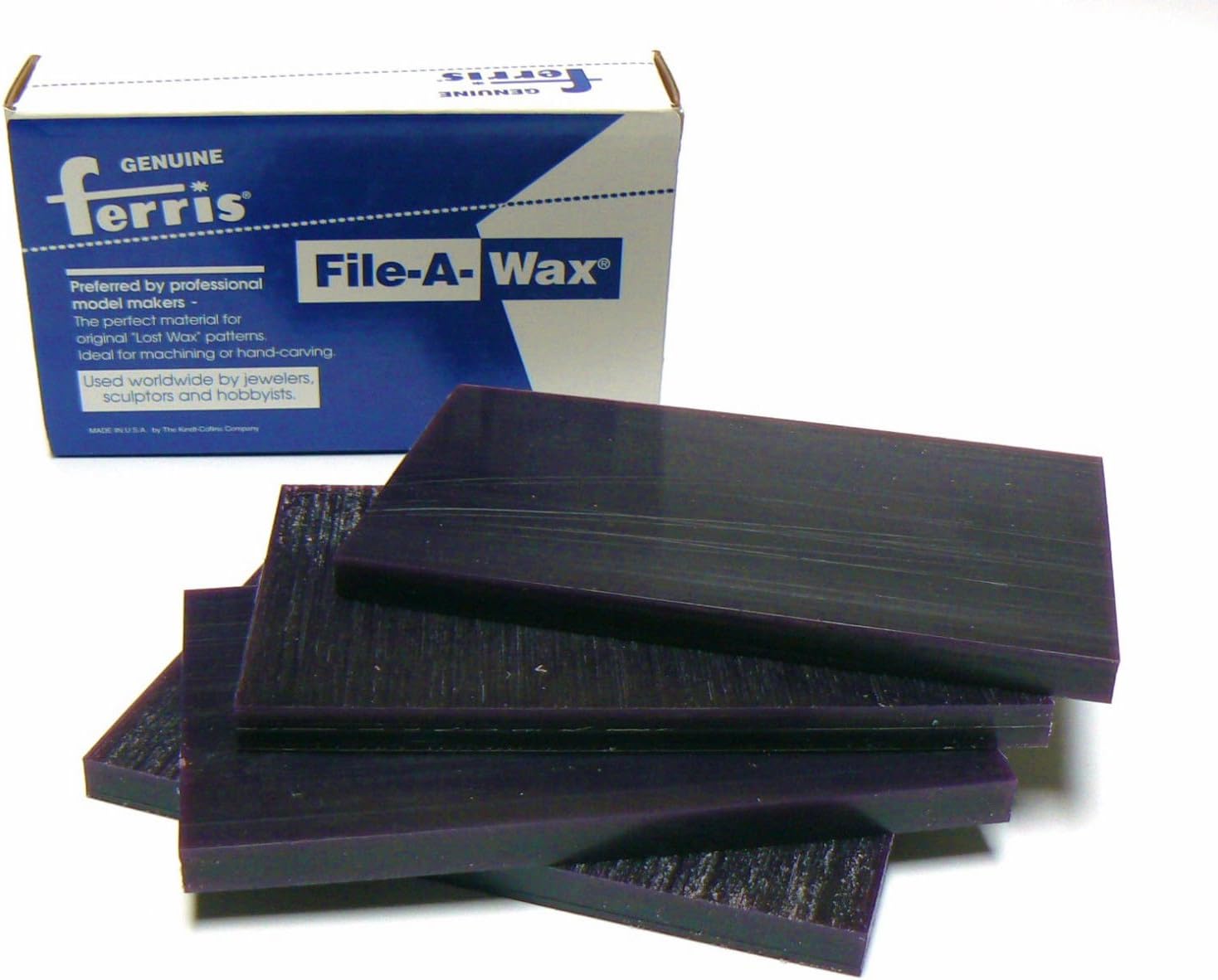 Carving Wax Ferris Wax Purple 3/8 Thick Flat Tablets 4-Bars 1lb 6x3-5/8 Medium