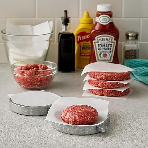 Miniatura 5 de HIC - Prensa para hamburguesas de cocina, aluminio, hace hamburguesas de un cuarto de libra, 3.75 pulgadas de diámetro