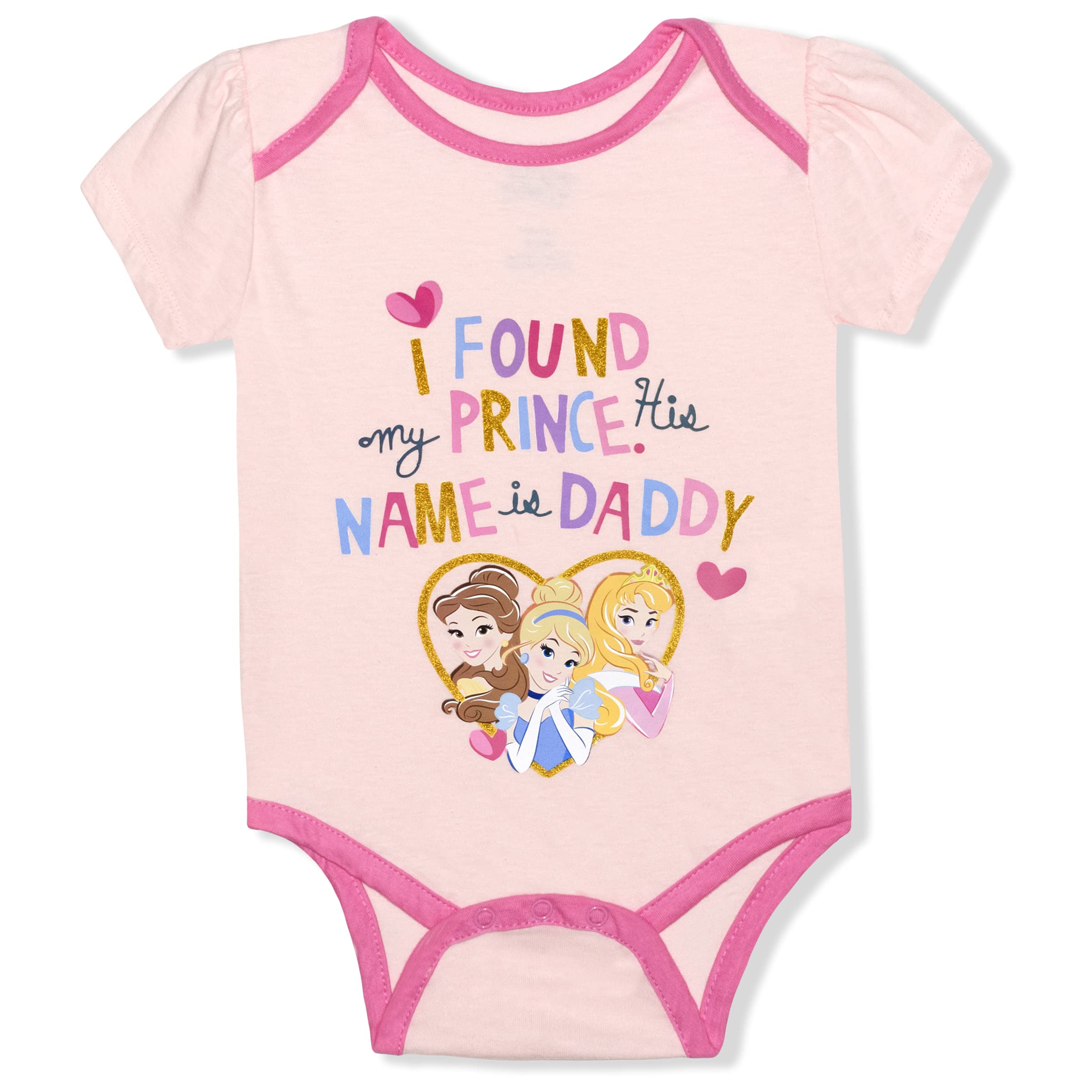 Disney Baby Girl's 3-Pack Princess Aurora Creepers and Legging Pant Set, Pink