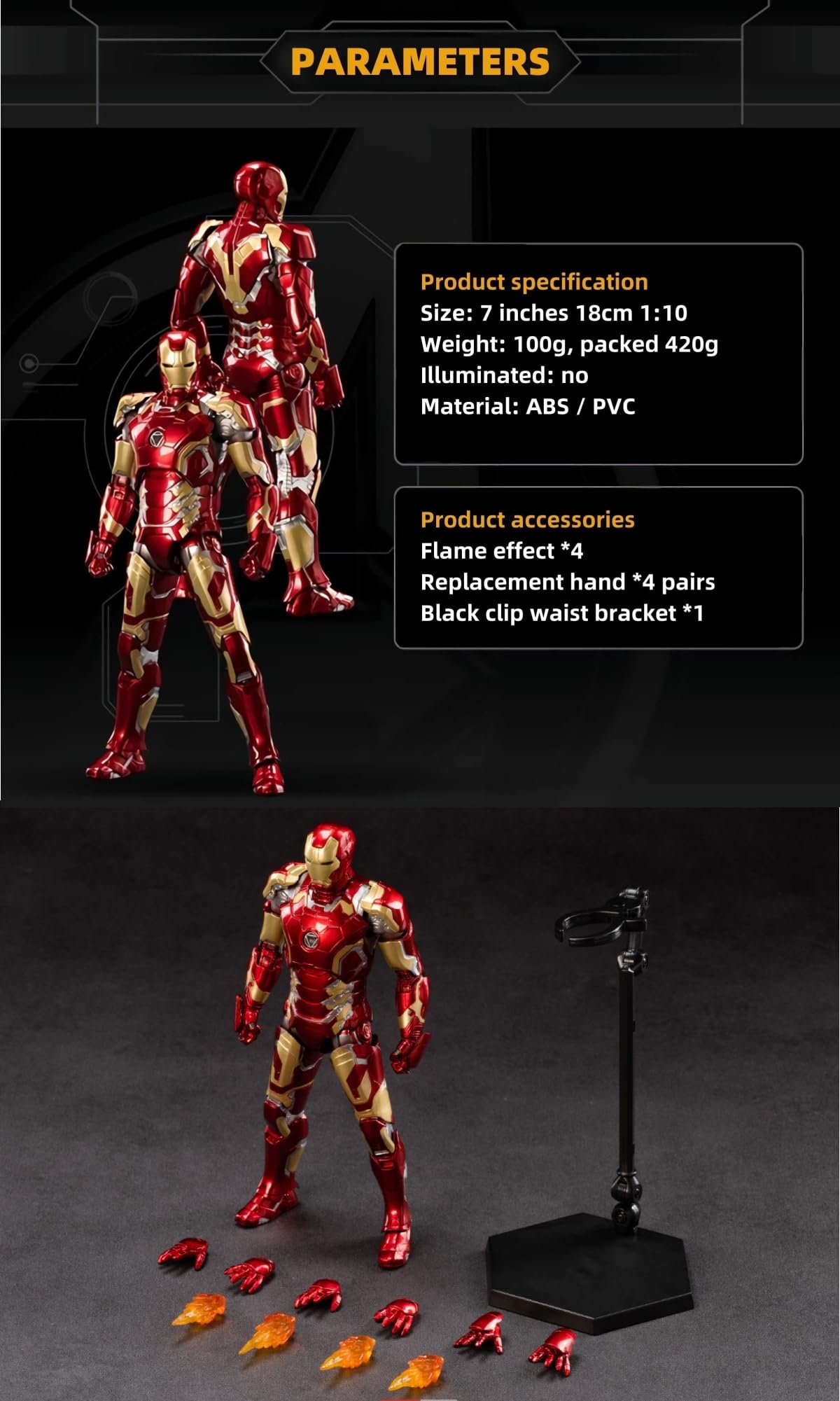 Amazon.com: LonullyMege MK43Ironman Action Figure-7 Inch Deluxe