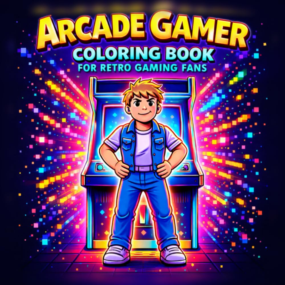 Arcade Gamer Coloring Book for Retro Gaming Fans: A Retro Arcade Coloring Book Featuring Classic Games, Iconic Scenes And Old-School Gamer Fun