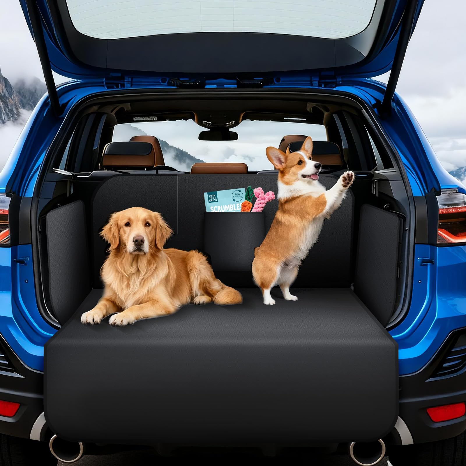 AiQInu Universelle Protection Coffre Voiture Chien 184 * 105cm, Imperméable, Antidérapante, Résistante aux Rayures, Protection Voiture Chien pour SUV, Berline, Break