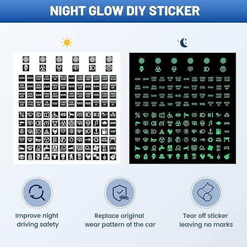 Miniatura 5 de Anina 4 interruptores basculantes de 5 pines SPST 20A12V 10A24V encendidoapagado con adhesivo de brillo nocturno y cable de puente, luz LED azul,