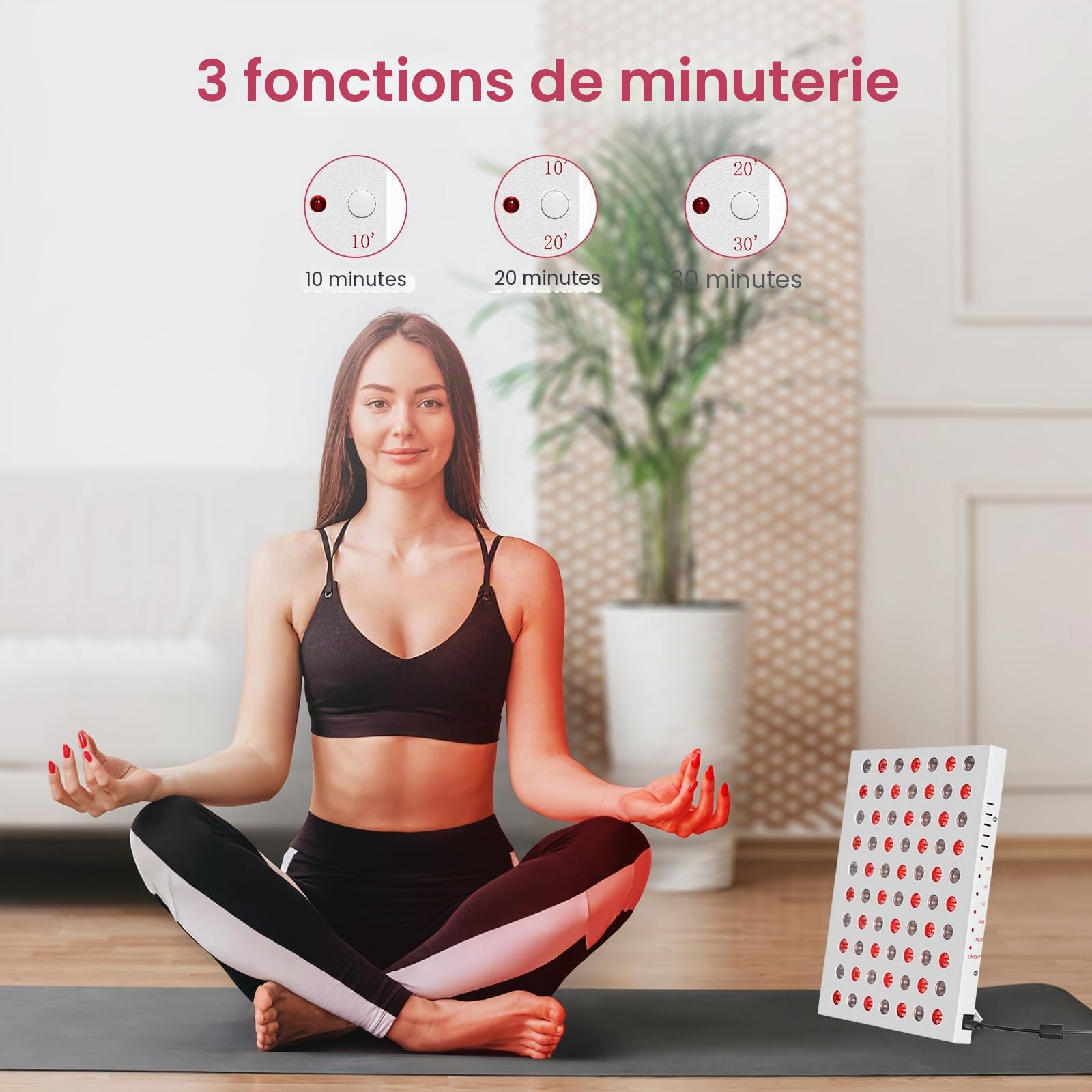 Lampe Infrarouge, Zrwuldu Lampe Lumière Rouge Combo 660nm et 850nm, 70 LED Red Light avec Minuterie et Support, Panneau de Lumière Rouge (Ne Produit Pas de Chaleur)