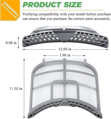 Miniatura 5 de Conjunto de filtro de pelusa ADQ73373201 mejorado – Reemplazo de pantalla de pelusa para secadora Kenmore LG – Reemplaza 2656948 AP5675511 PS7787727