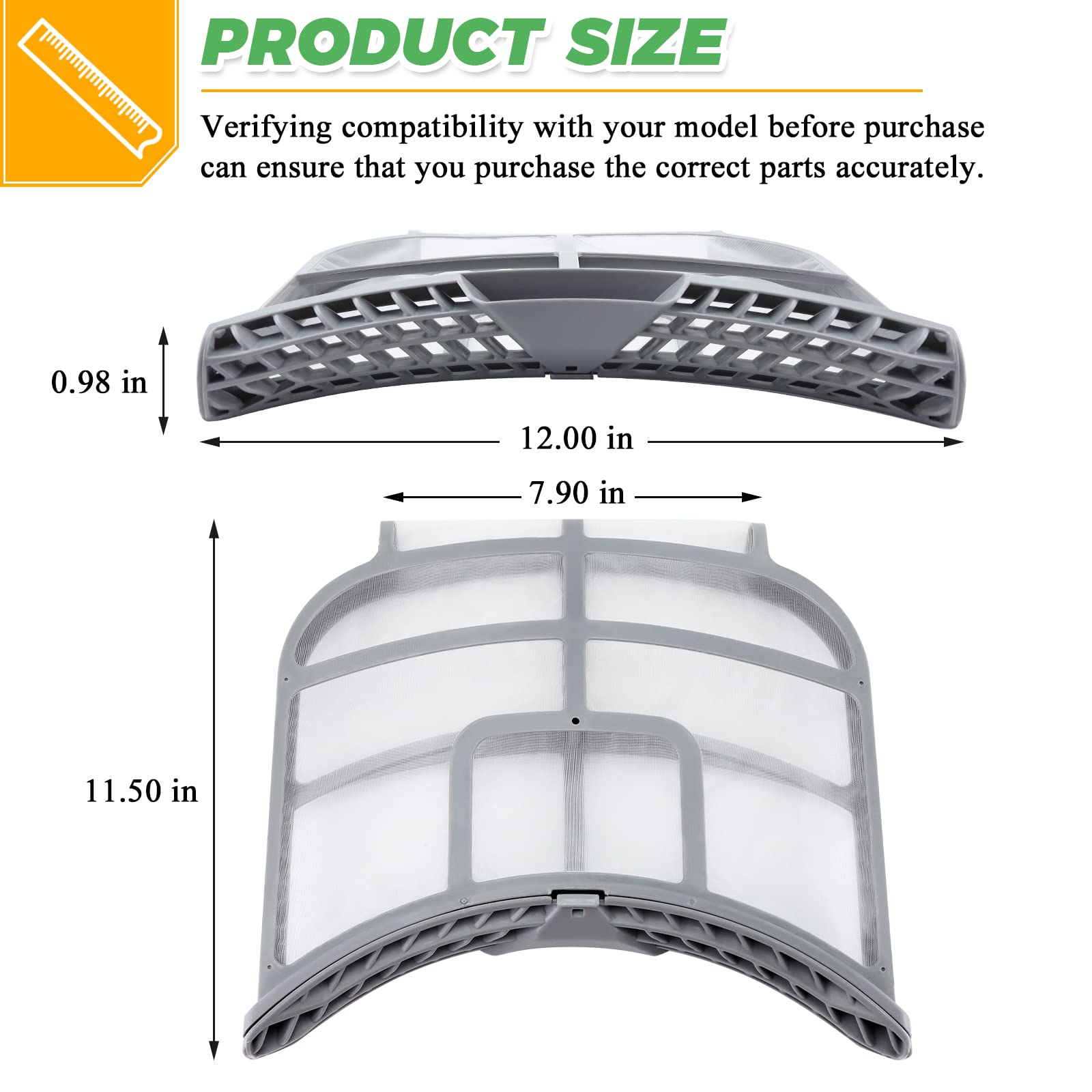 ADQ73373201 - Conjunto de filtro de pelusa para secadora Kenmore LG, reemplaza a 2656948 AP5675511 PS7787727 EAP7787727 Techecook