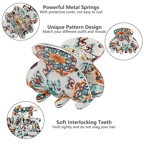 Miniatura 4 de Cobahom 12 pinzas para el cabello pequeñas de 1.06 pulgadas, mini pinzas antideslizantes para cabello fino y grueso, pinzas impresas para el cabello